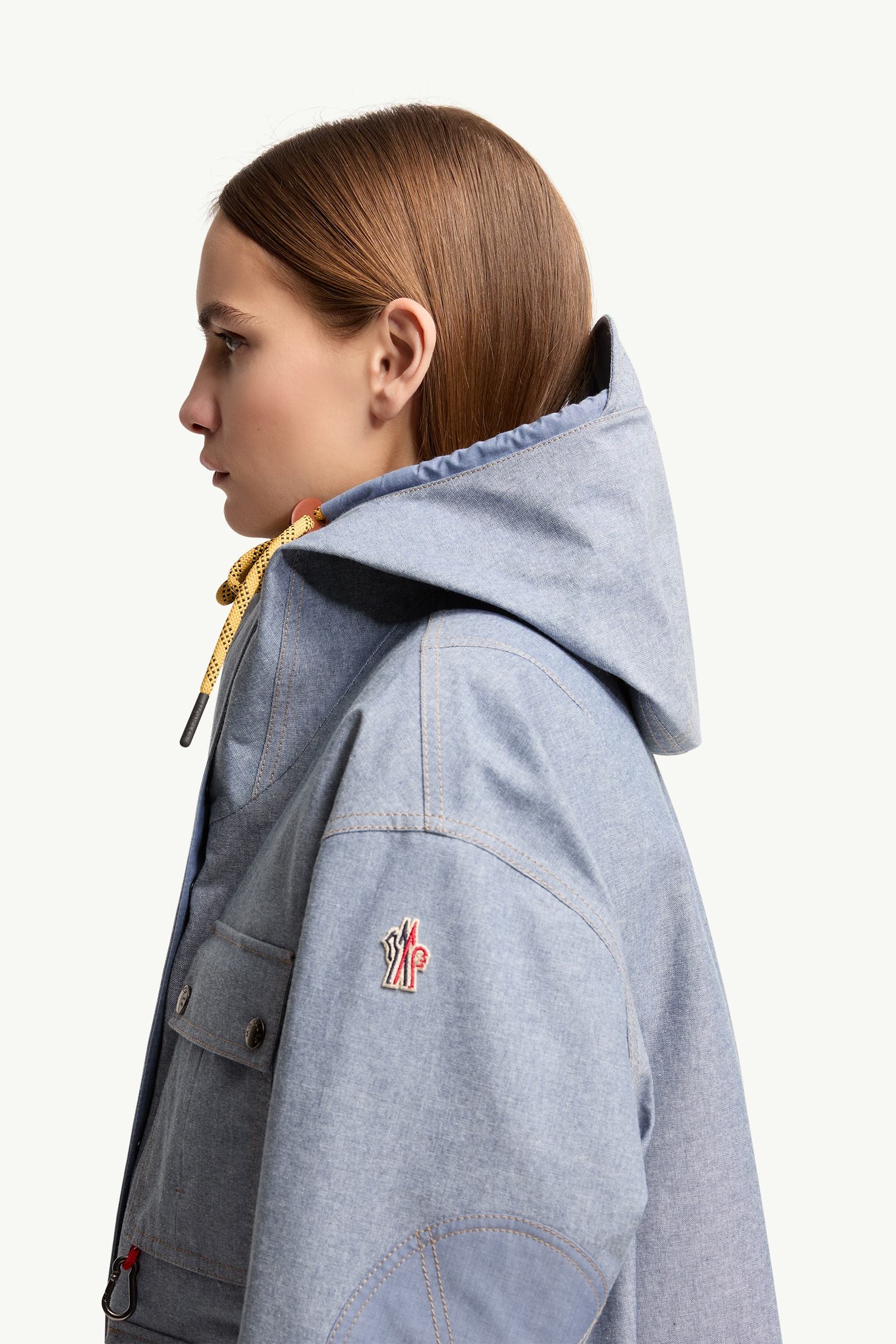 Powder Blue Beziers Chambray Field Jacket - Windbreakers