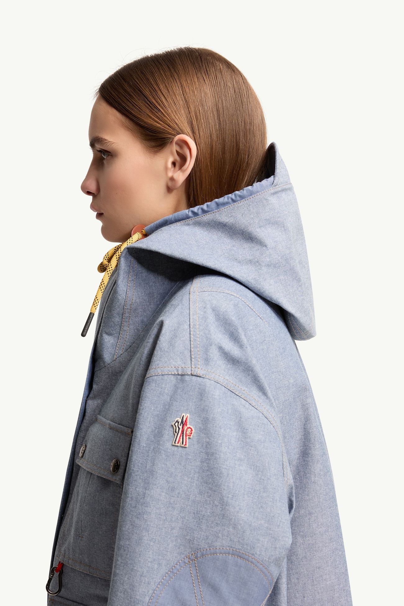 Veste militaire en chambray Beziers Femmes Bleu Poudré Moncler 1