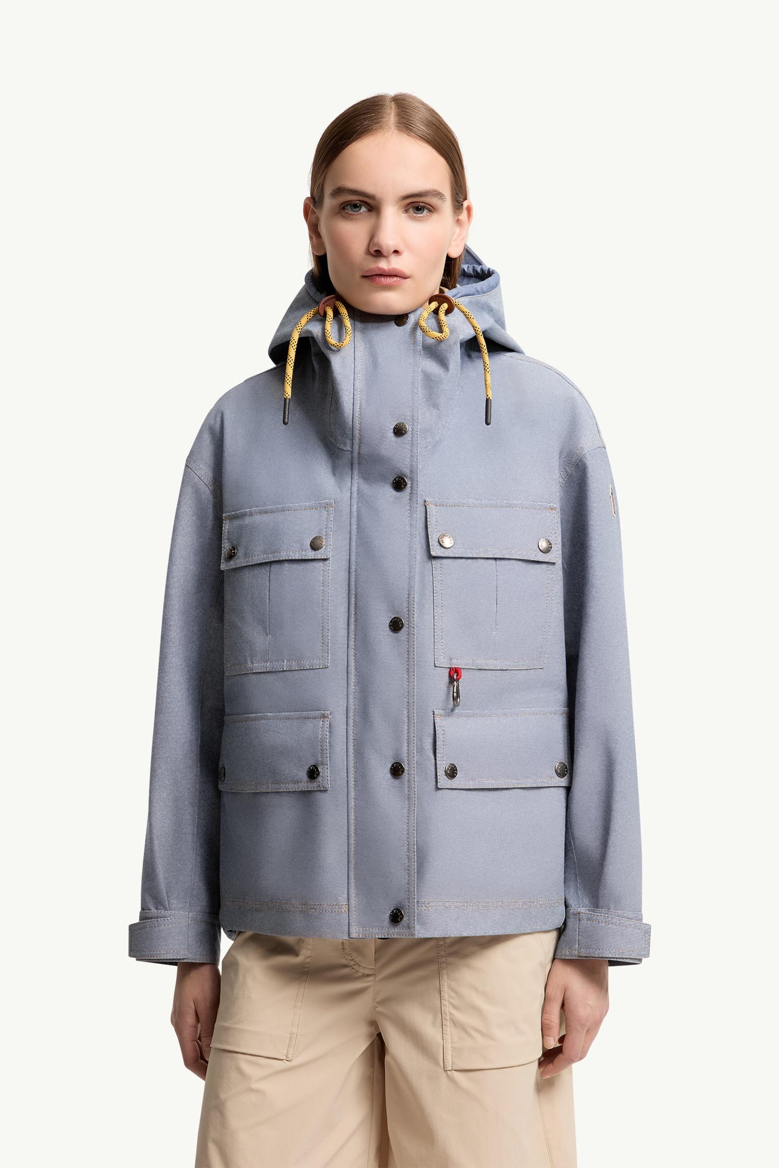 Powder Blue Beziers Chambray Field Jacket - Windbreakers