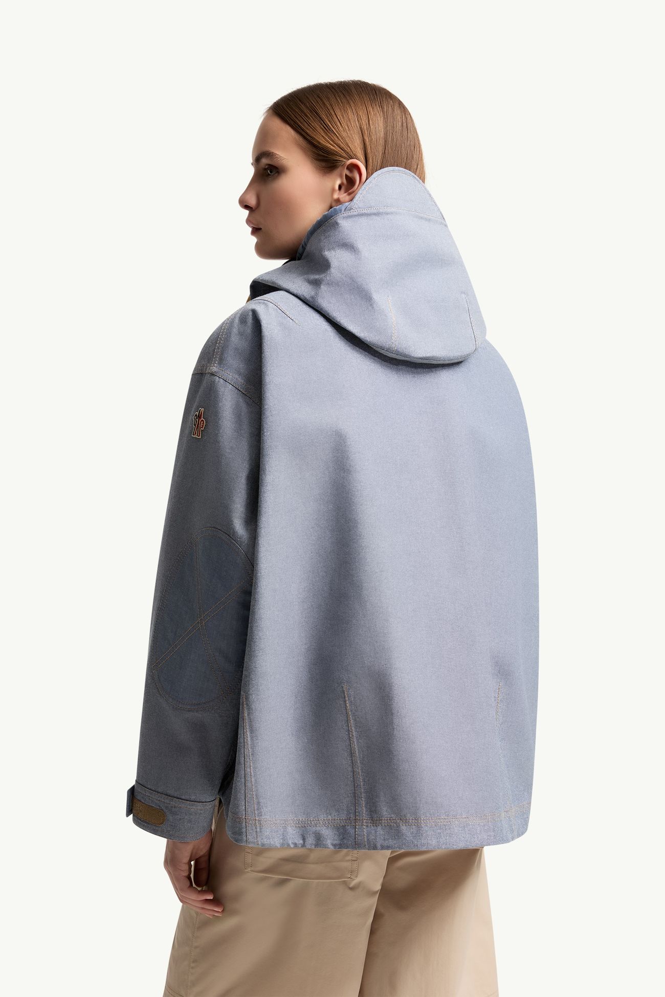 Beziers Chambray Field Jacket Women Powder Blue Moncler 4