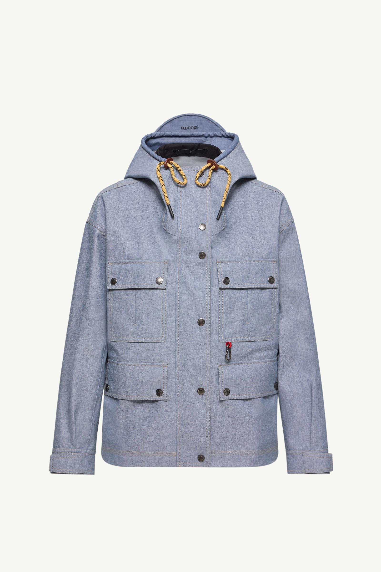 Powder Blue Beziers Chambray Field Jacket - Windbreakers