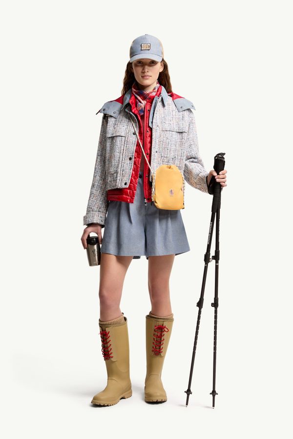 Termez Kapuzenjacke aus Tweed Damen Himmelblau Moncler 0