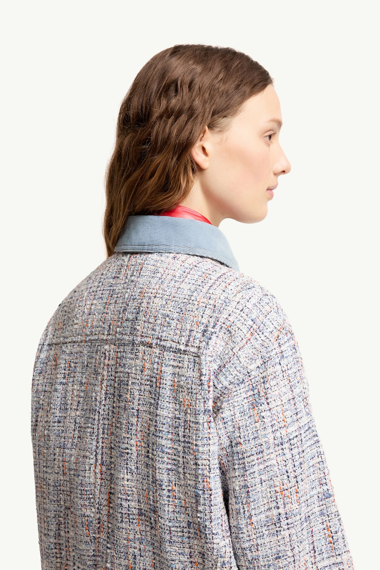 Giacca Termez in tweed con cappuccio Donna Blu Cielo Moncler 5