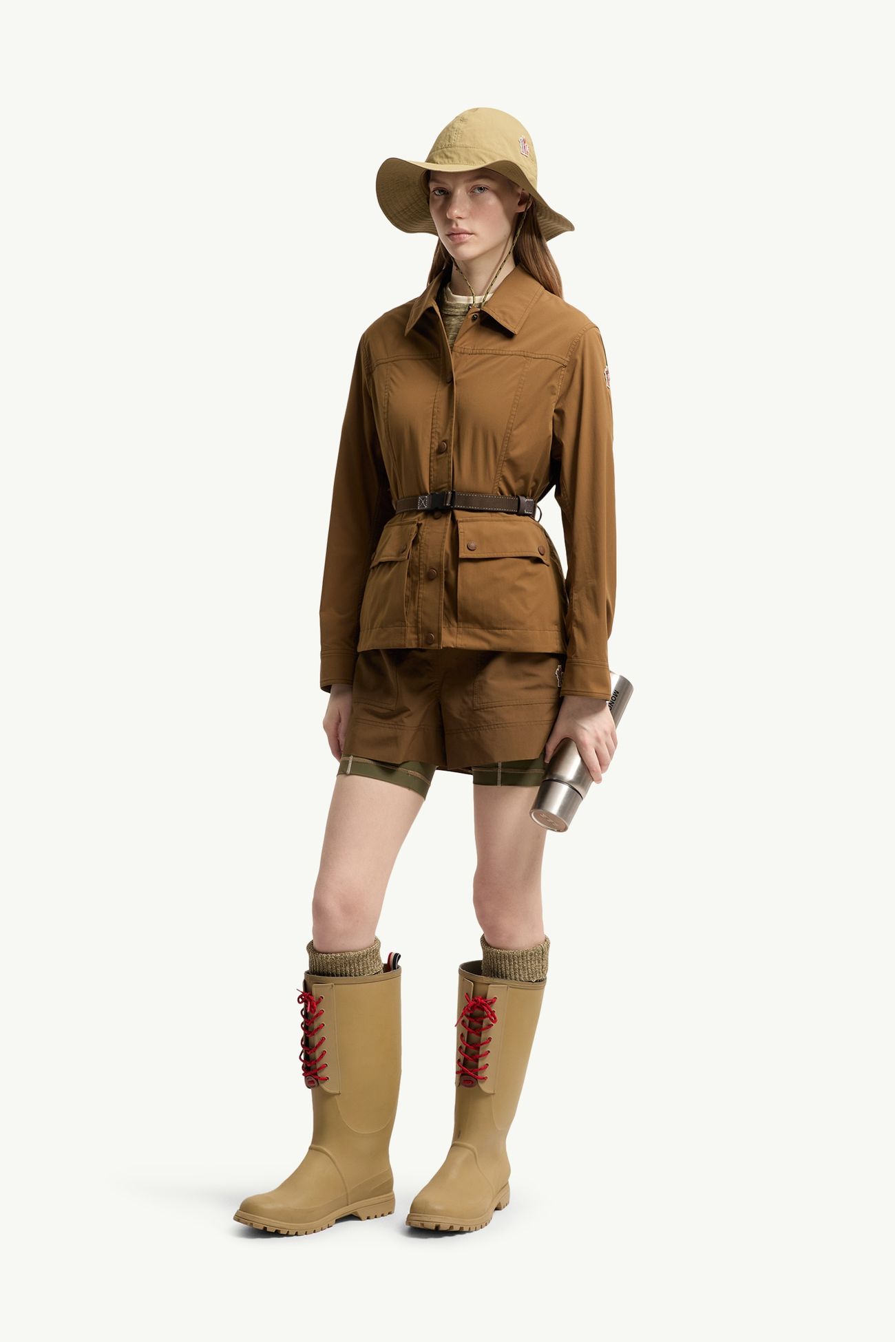 Isfara Taffeta Shirt Jacket Women Light Brown Moncler 0