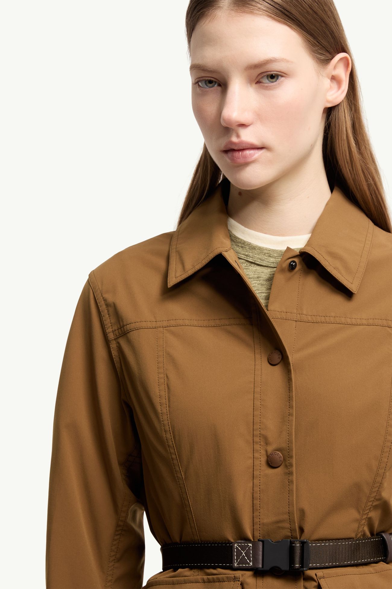 Chaqueta camisera de tafetán Isfara Mujer Marrón claro Moncler 5