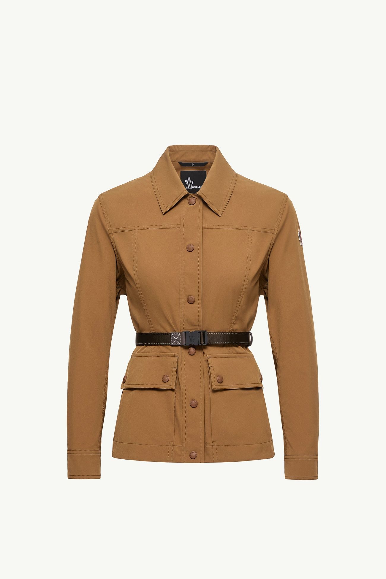 Isfara Hemdjacke aus Taft Damen Hellbraun Moncler 2