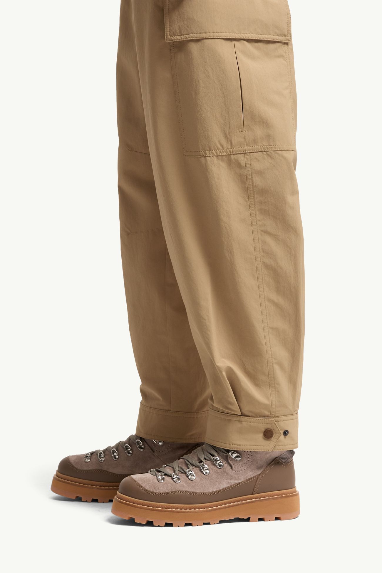 Froissé Technique Trousers Women Beige Moncler 1