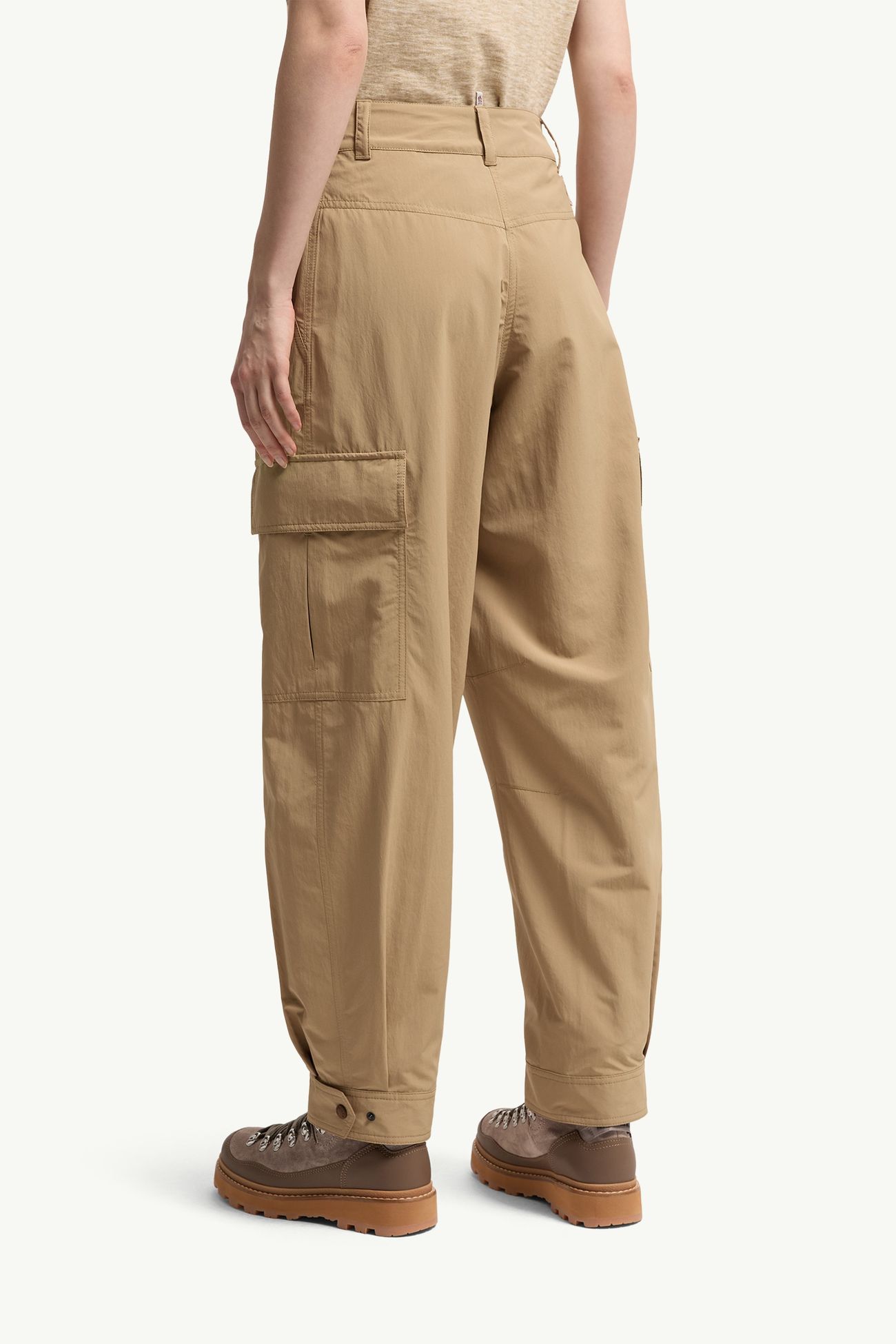 Pantaloni in froissé technique Donna Beige Moncler 4