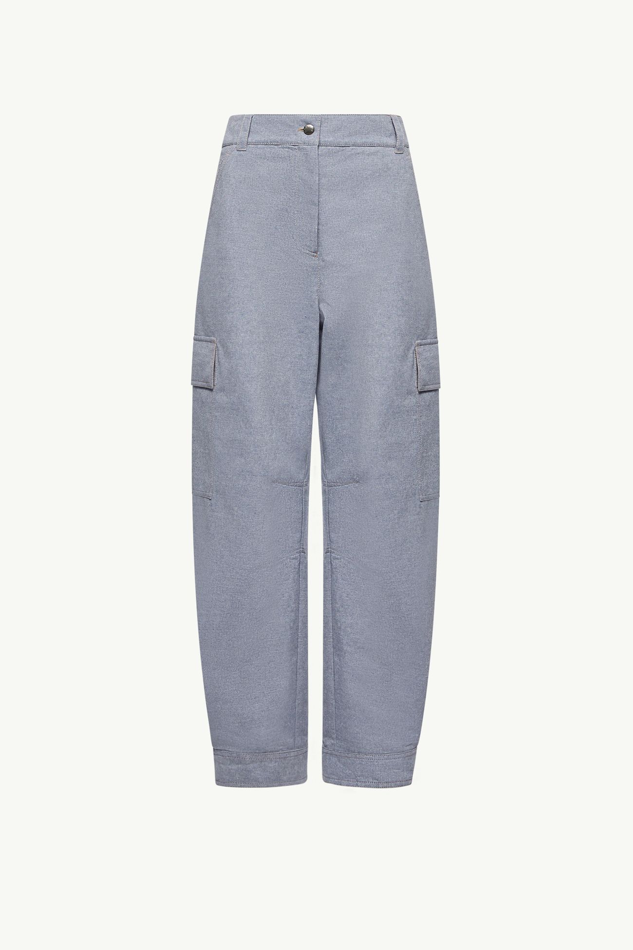 Chambray Pants Women Light Blue Moncler 2