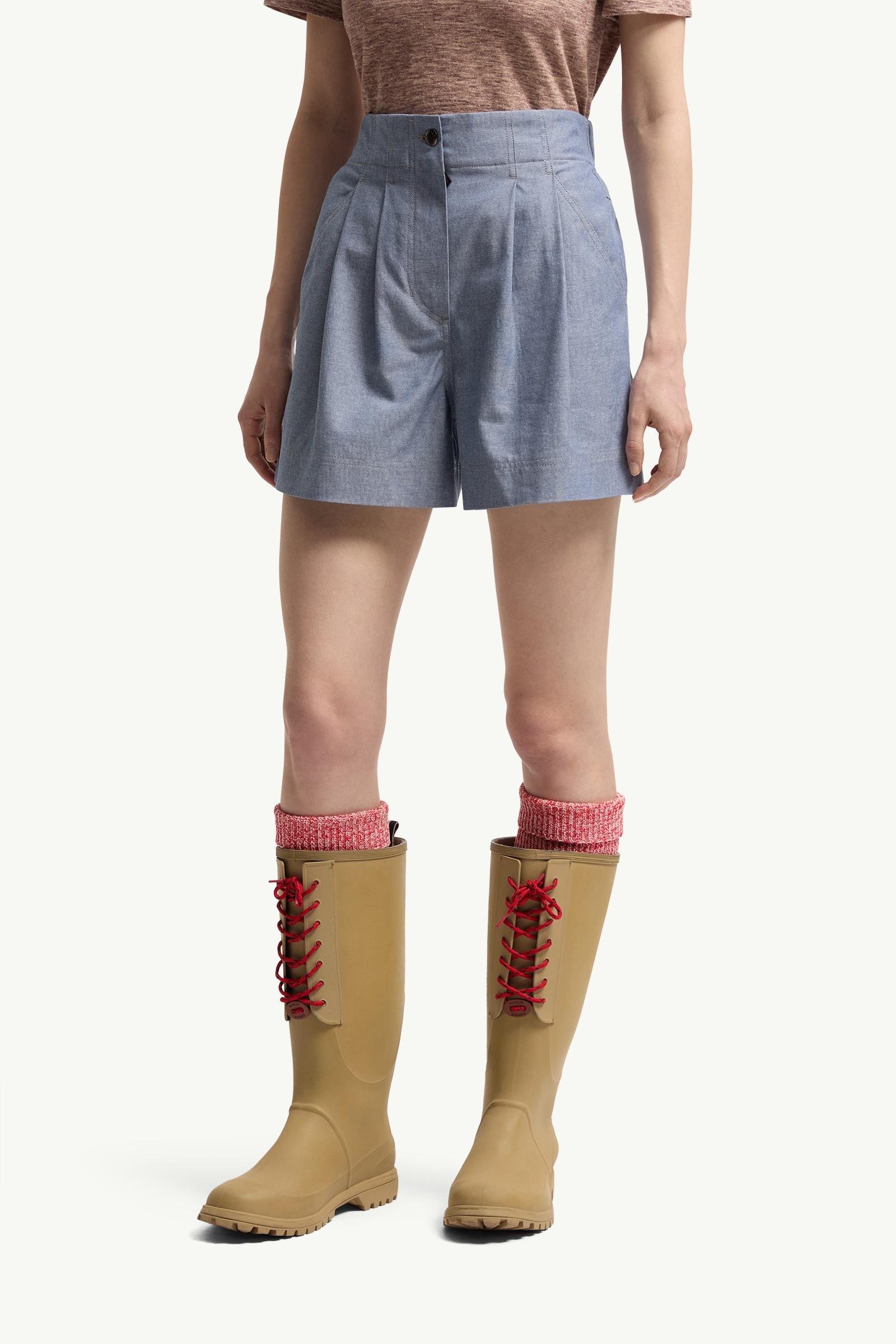 新品 モンクレール×JW ANDERSONマクラメフラワーショートパンツ S パウダーブルー ショートパンツ : パンツ＆ショーツ 向けの レディース