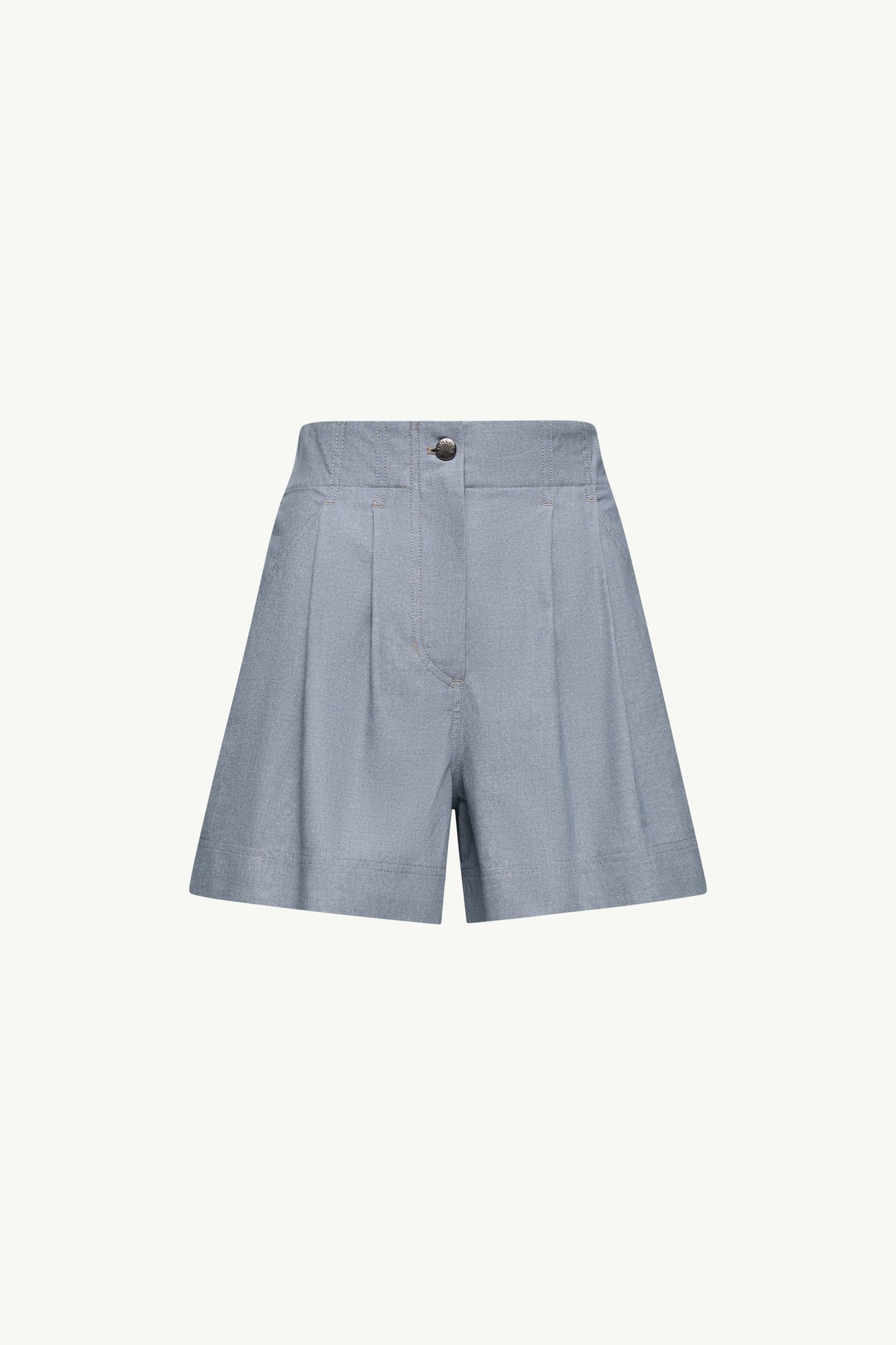 Chambray Shorts Women Powder Blue Moncler 2