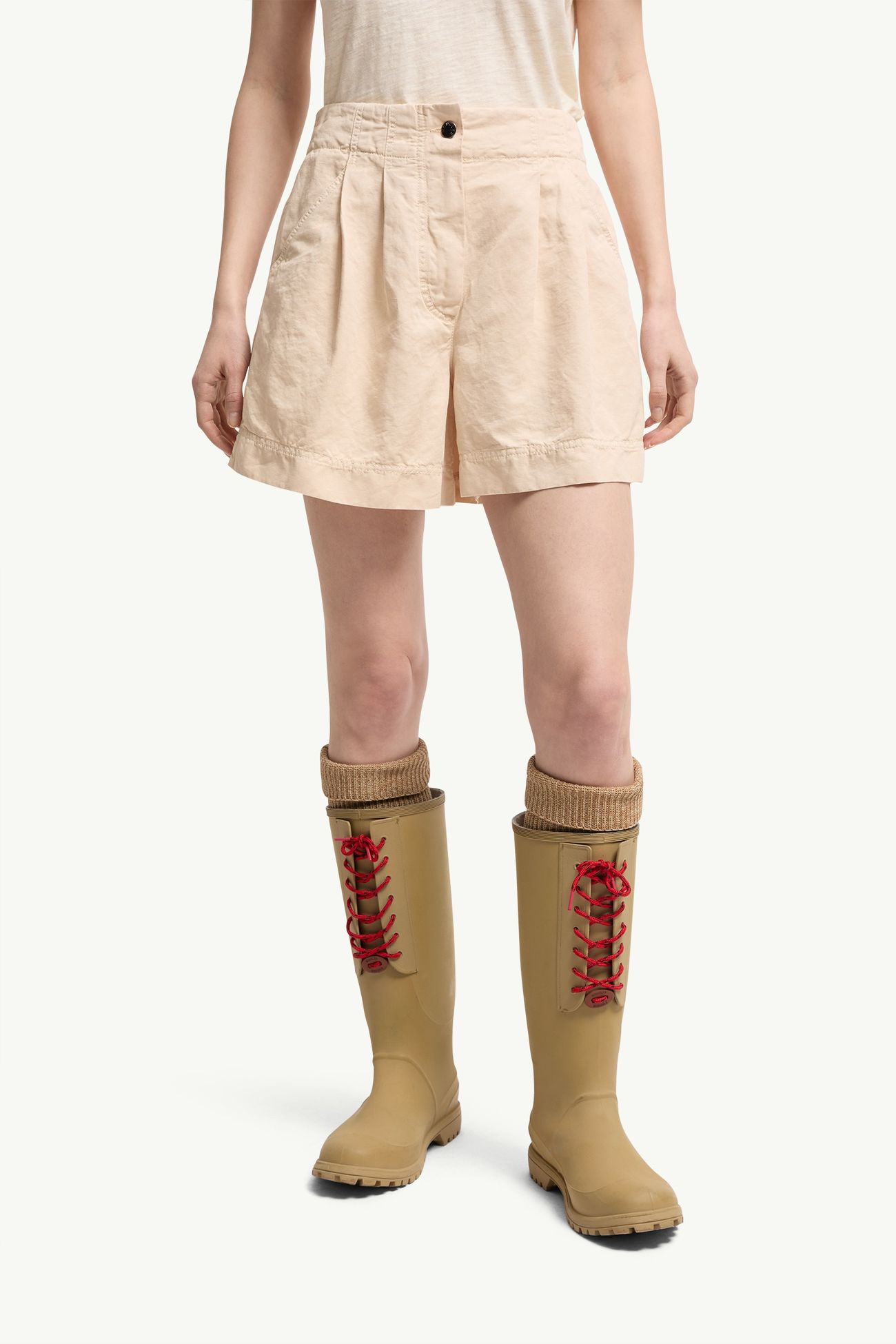 棉麻混紡短褲 女士 淺米色 Moncler 3