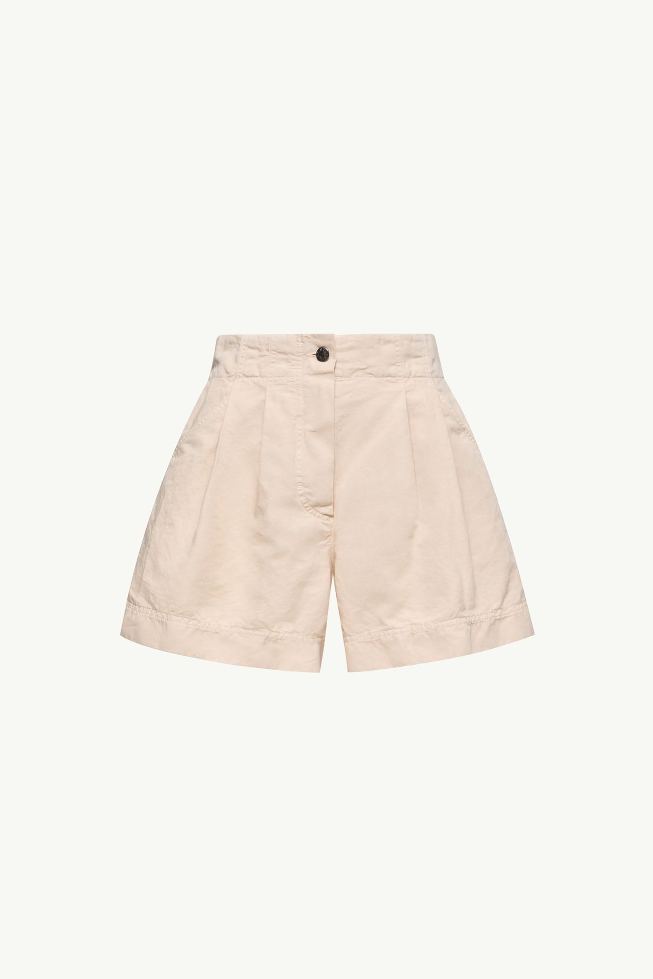 Short en mélange de coton et de lin Femmes Beige Clair Moncler 2