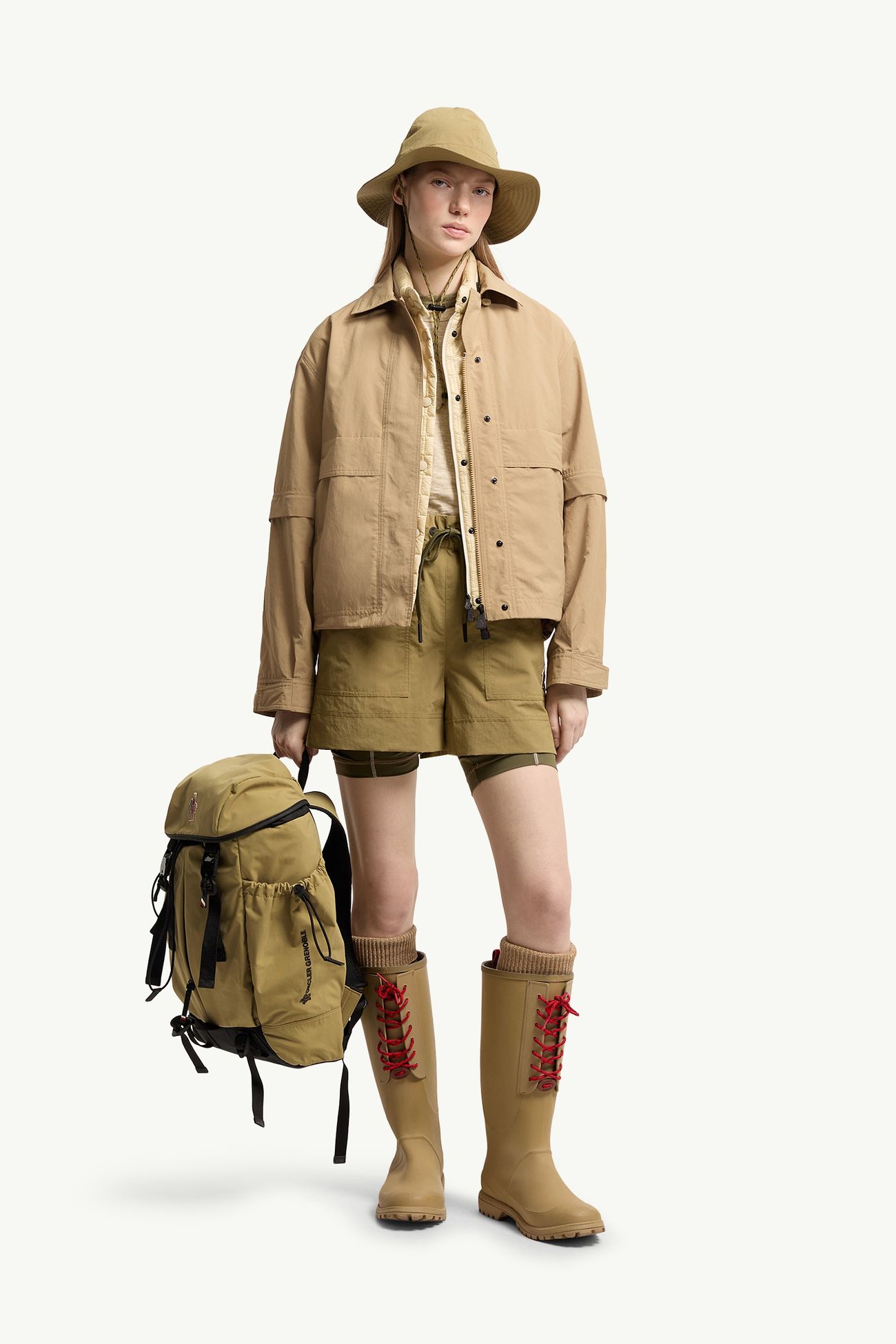 技術縐褶短褲 女士 卡其色 Moncler 0