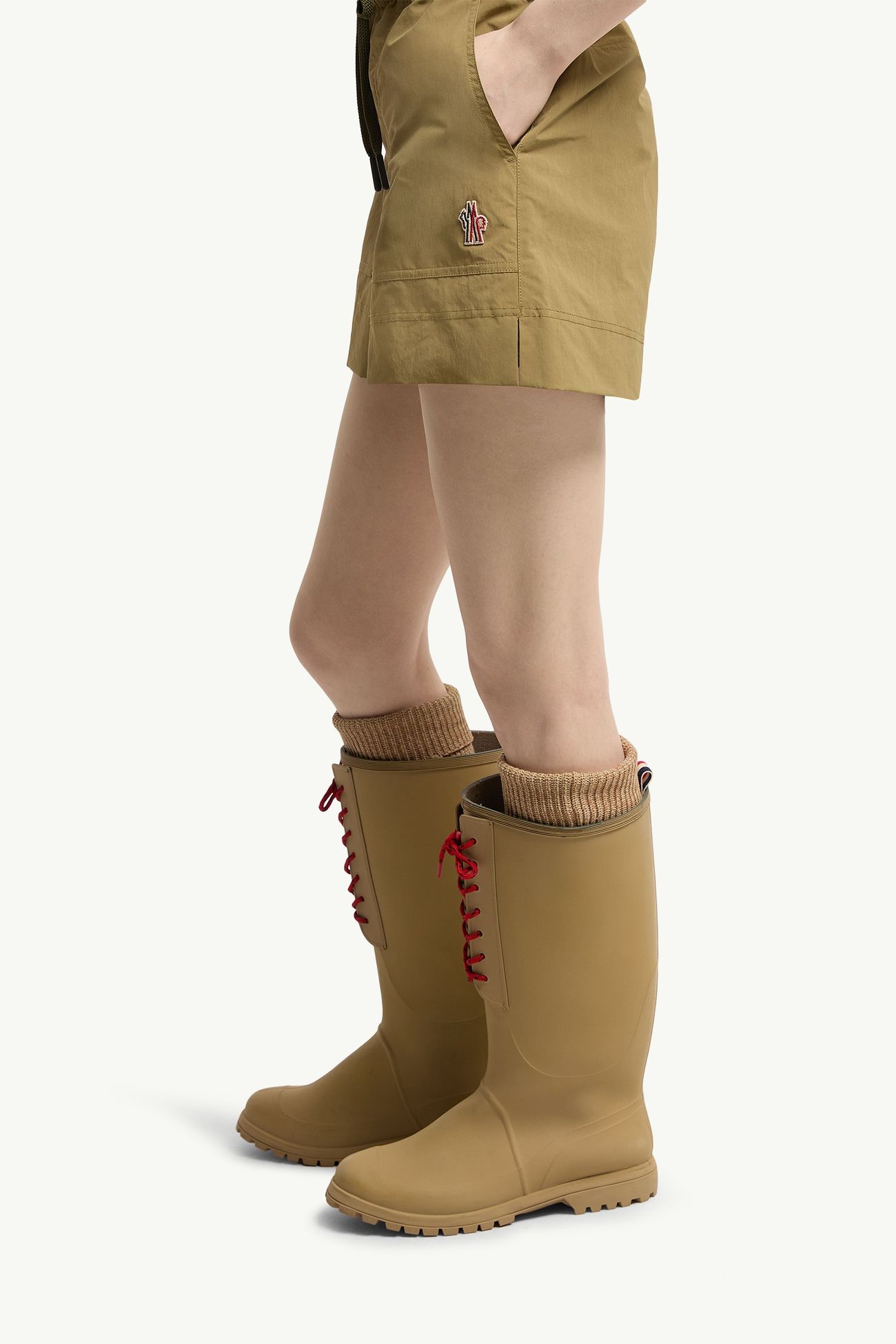 Technical Froissé Shorts Women Khaki Moncler 1