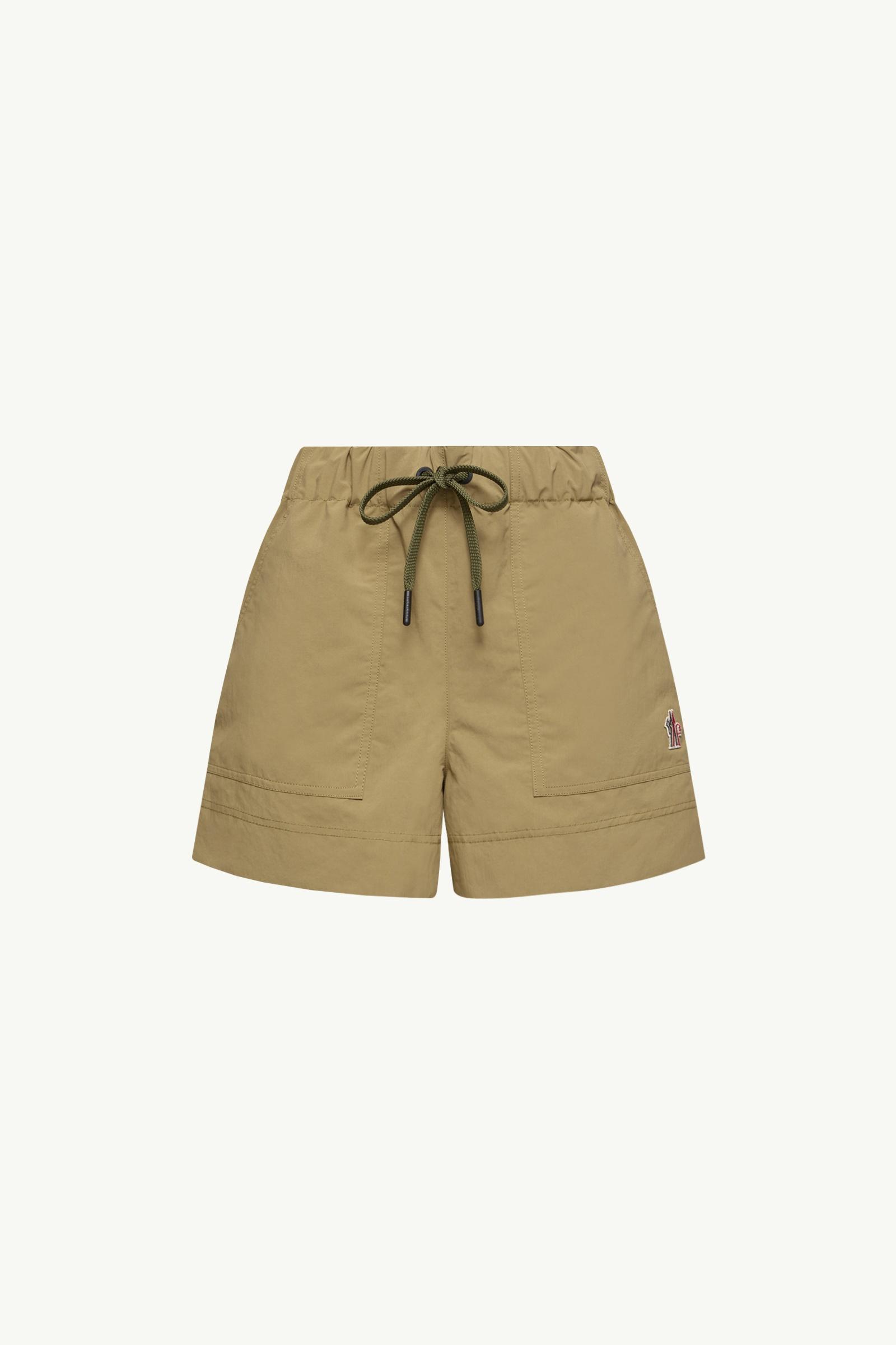Khaki Technical Froissé Shorts - Pants & Shorts for Women | Moncler US