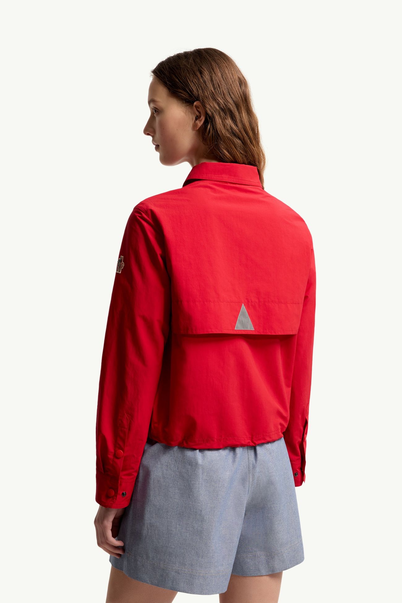 Langarmhemd aus technischem Froissé Damen Rot Moncler 4
