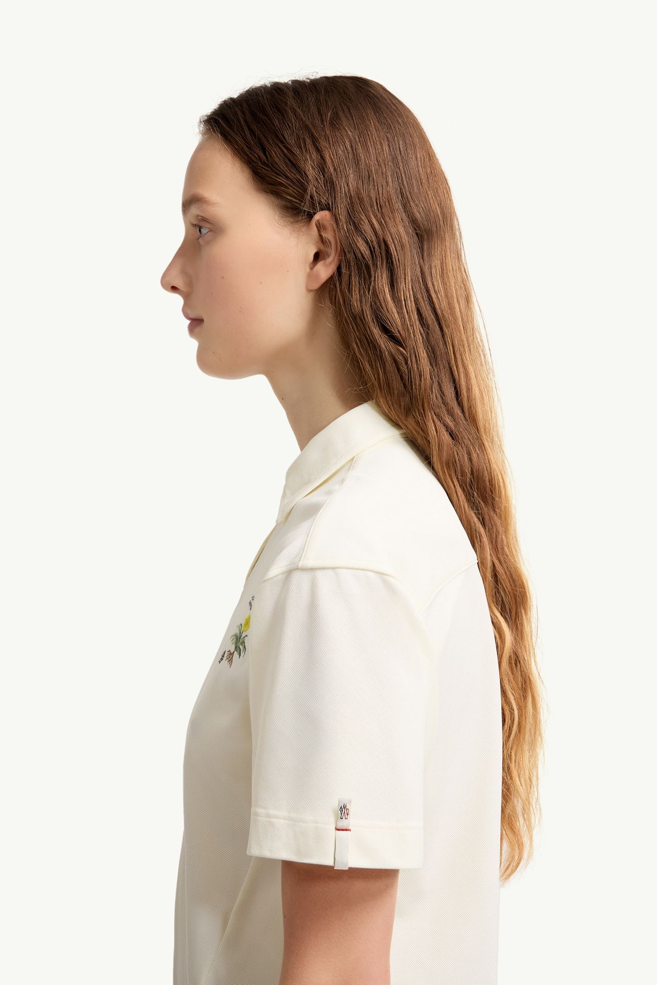 女士刺绣植物图案Polo衫 女士 白色 Moncler 1