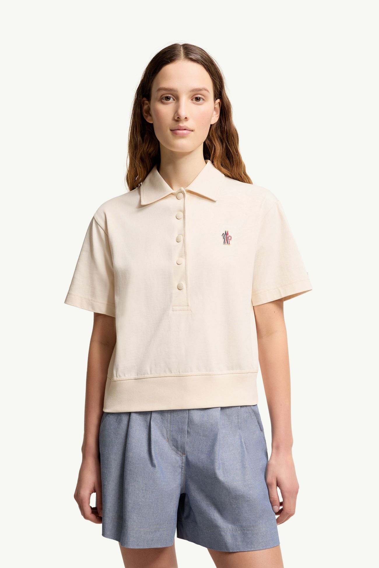 女士标识贴片棉质Polo衫 女士 白色 Moncler 3