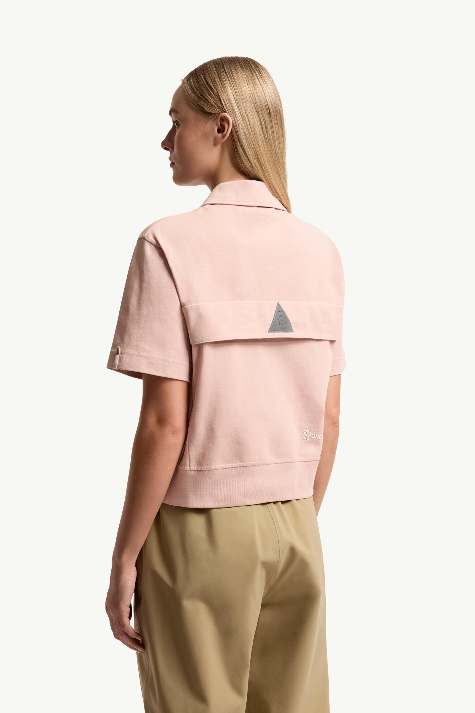 Pink Logo Patch Cotton Polo Shirt - Tops & T-shirts for Women