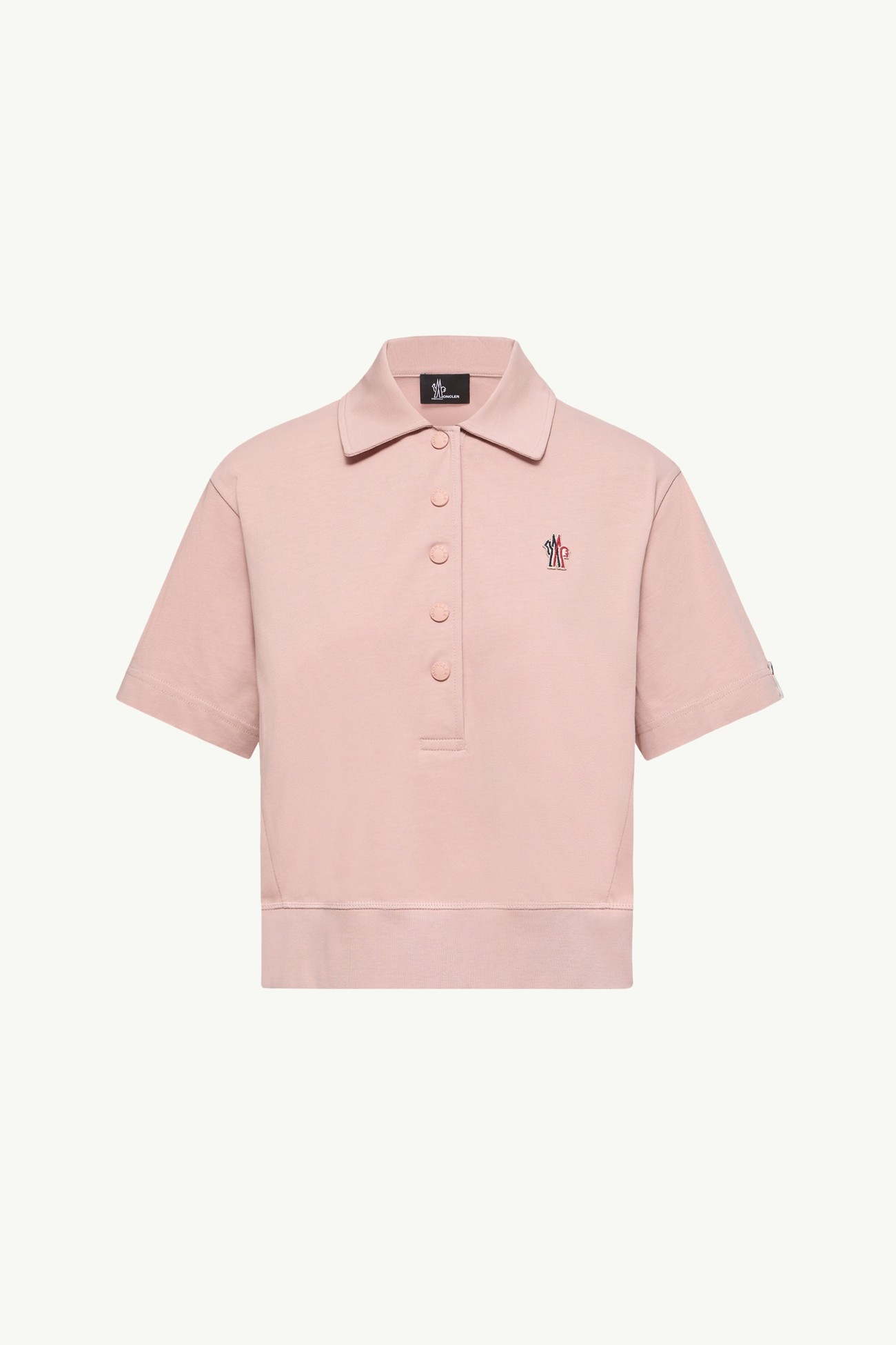 Logo Patch Cotton Polo Shirt Women Pink Moncler 2