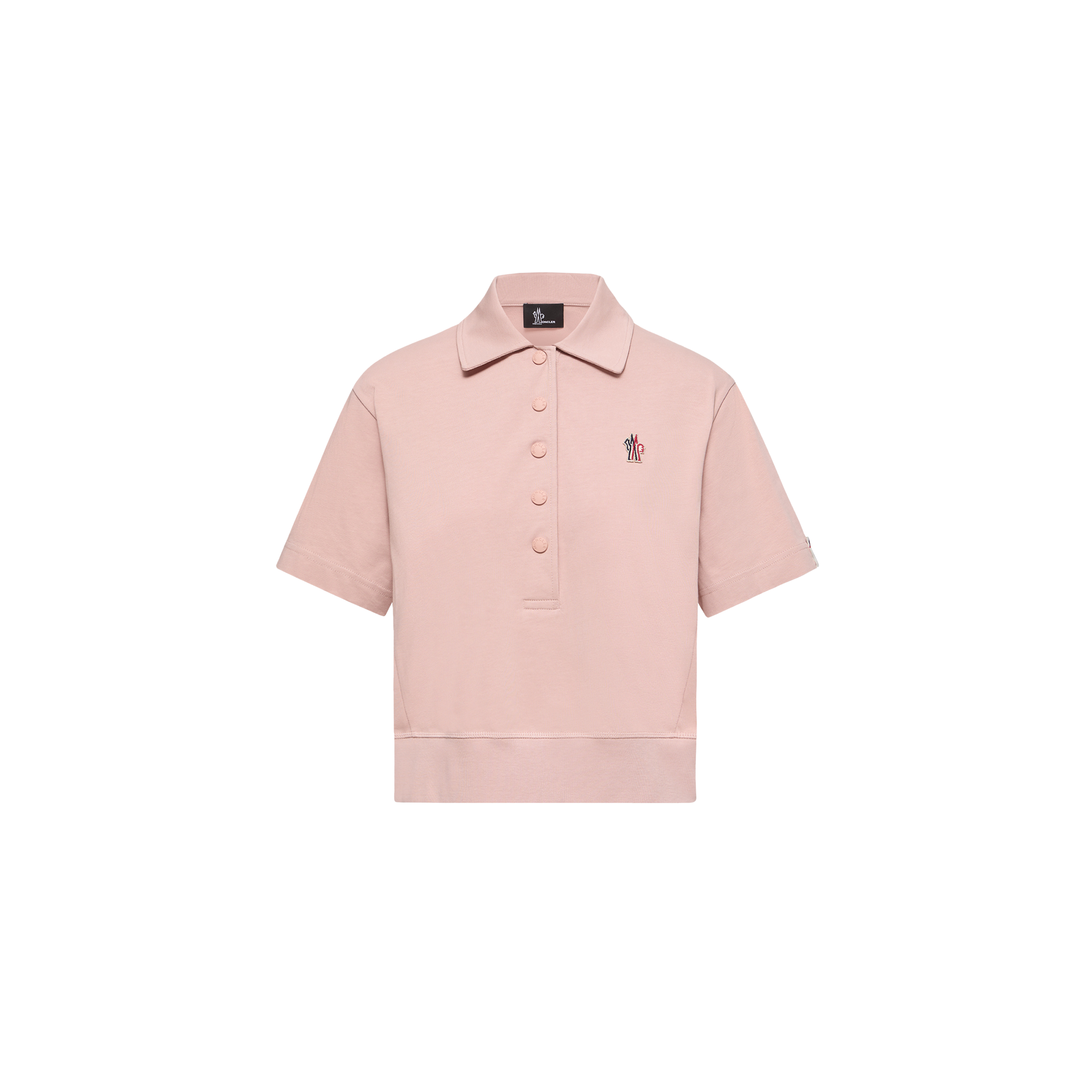 Grenoble    Logo Patch Cotton Polo Shirt for Women in Pink, Size: S, Moncler