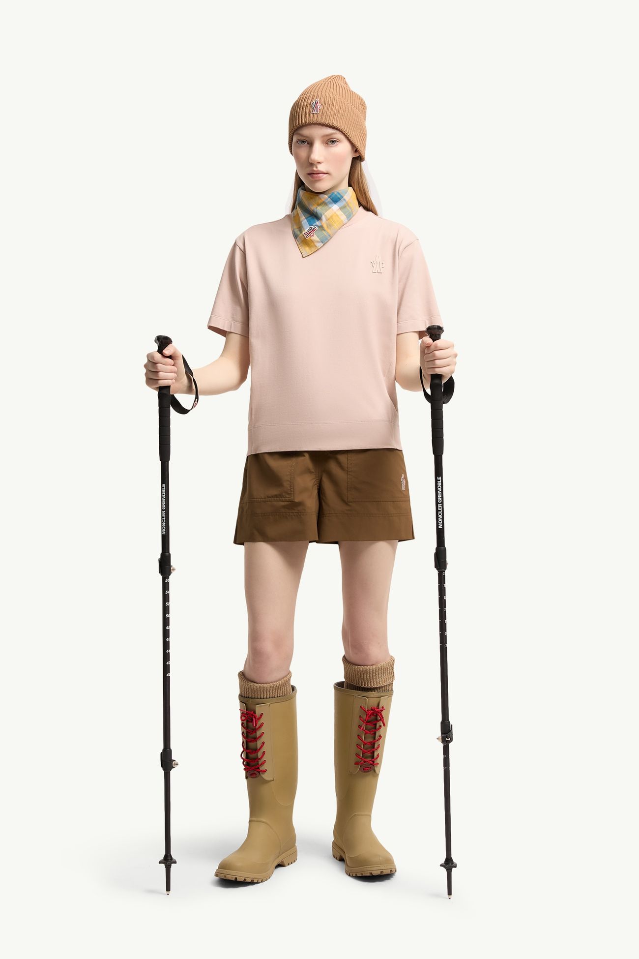 T-shirt in misto cotone con patch logato (set da 3) Donna Bianco & Rosa & Beige Moncler 0