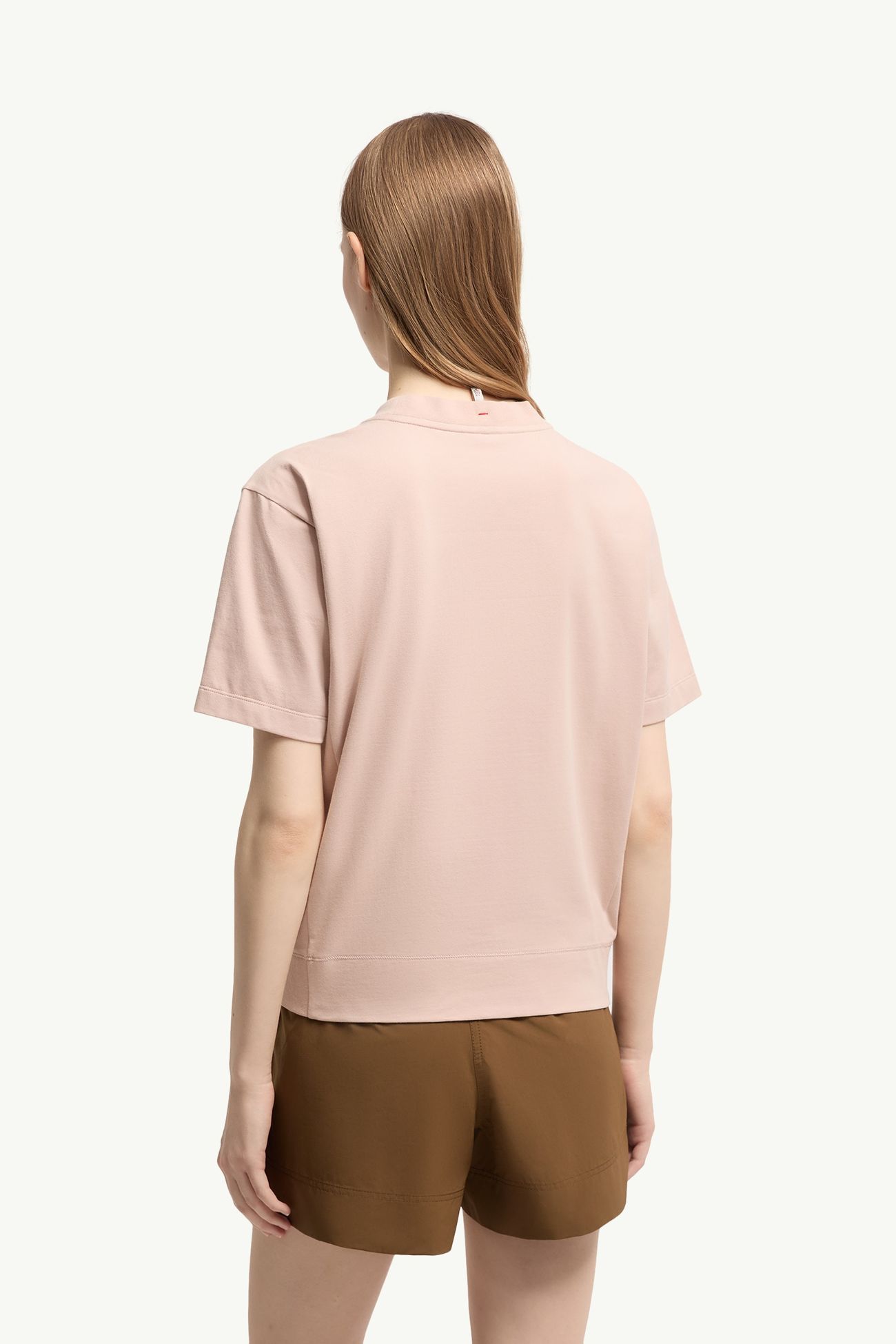 Logo Patch Cotton Blend T-Shirt (Three Pack) Women White & Pink & Beige Moncler 4