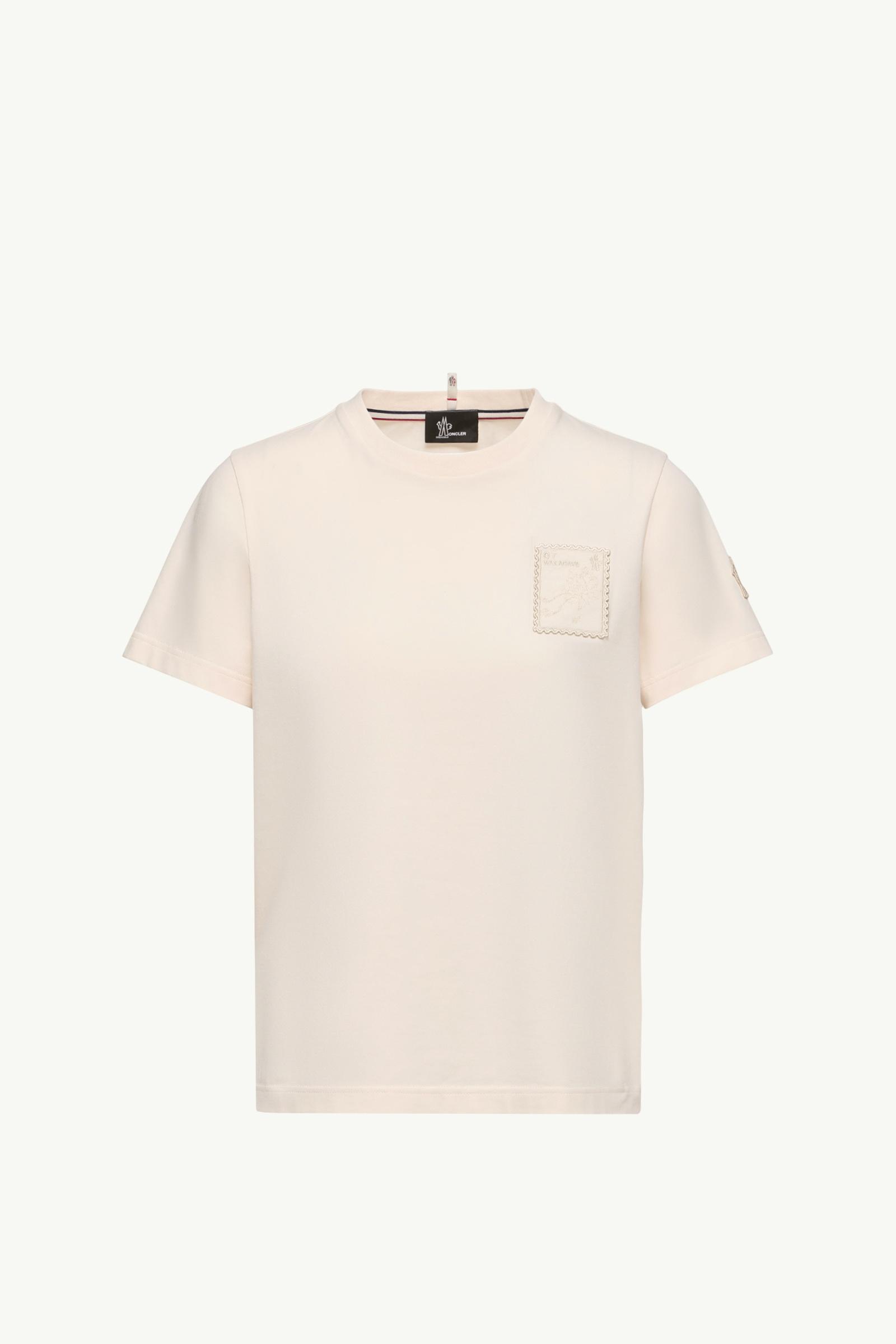 Botanical Patch Cotton Blend T-Shirt Women White Ivory Moncler, 1 of 0