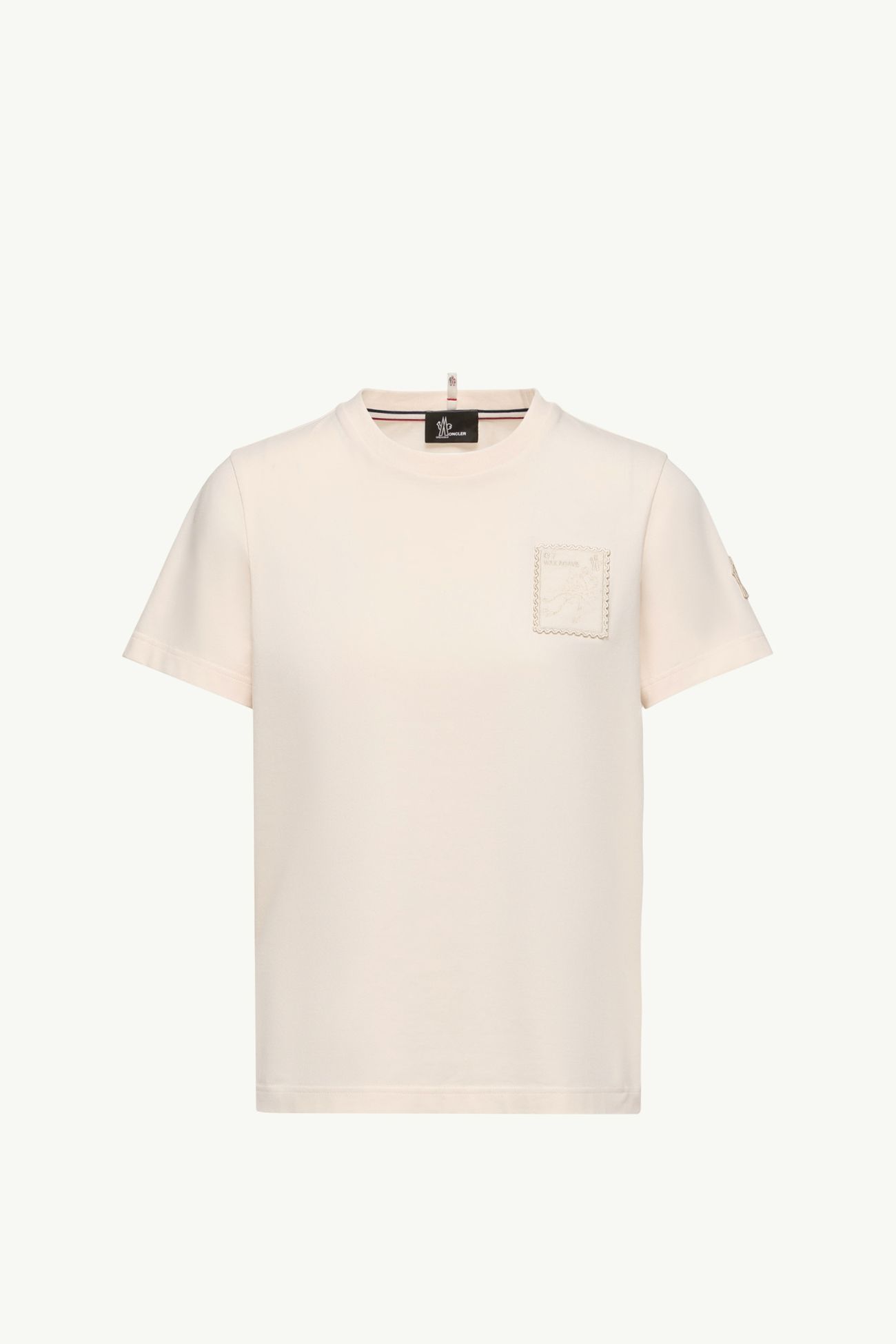 植物貼片棉質混紡T恤 女士 象牙白色 Moncler 2