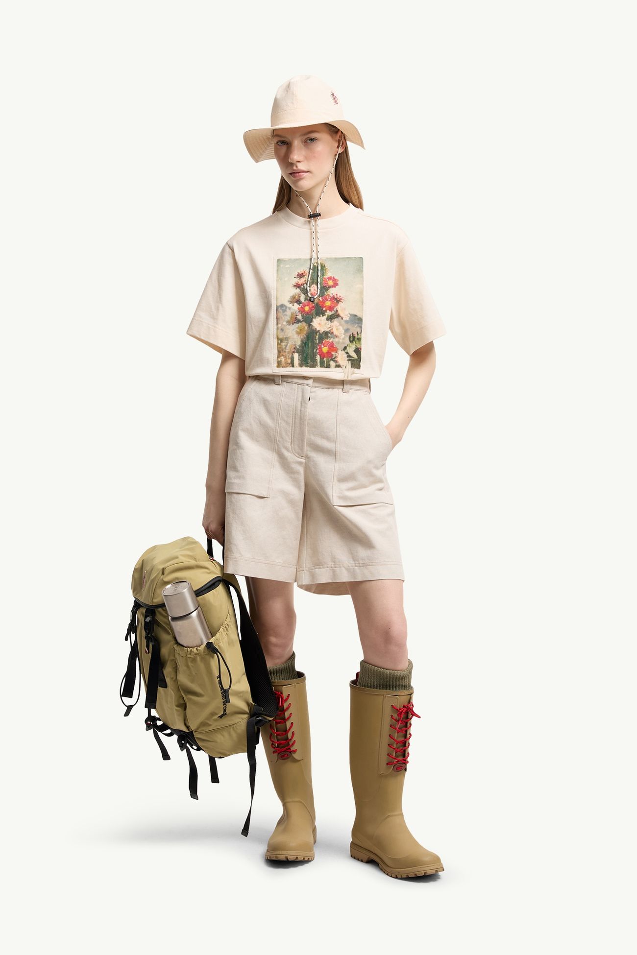 Landscape Print Cotton T-Shirt Women White Moncler 0