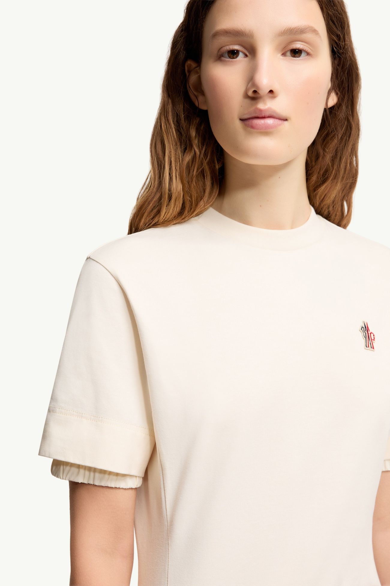女士标识贴片棉质混纺T恤 女士 白色 Moncler 5