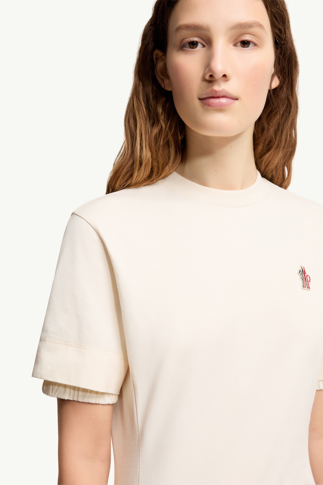 標誌貼片棉質混紡T恤 女士 白色 Moncler 5