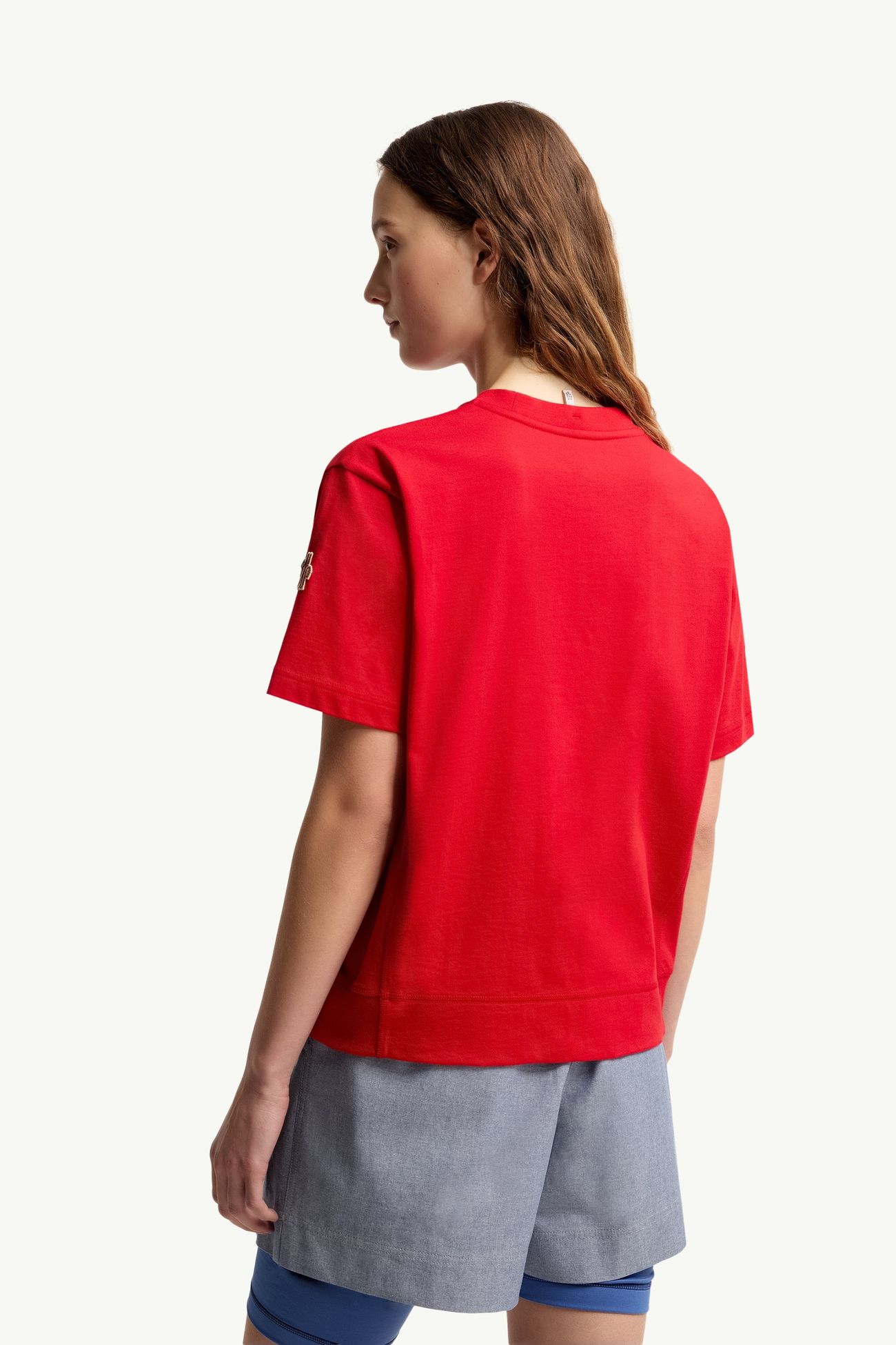 T-shirt en coton à logo Femmes Rouge Moncler 4