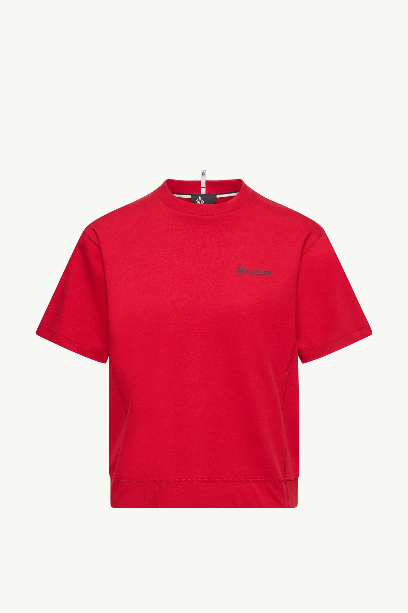 Camiseta de algodón con logotipo Mujer Rojo Moncler 2