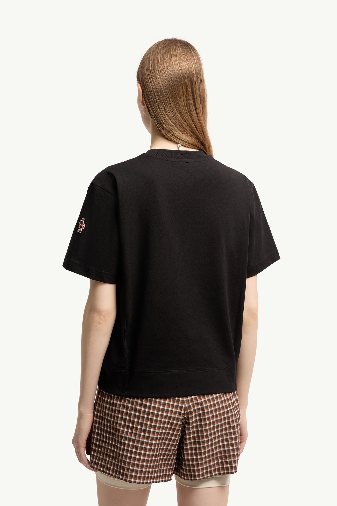 T-Shirt aus Baumwolle mit Logo Damen Schwarz Moncler 4