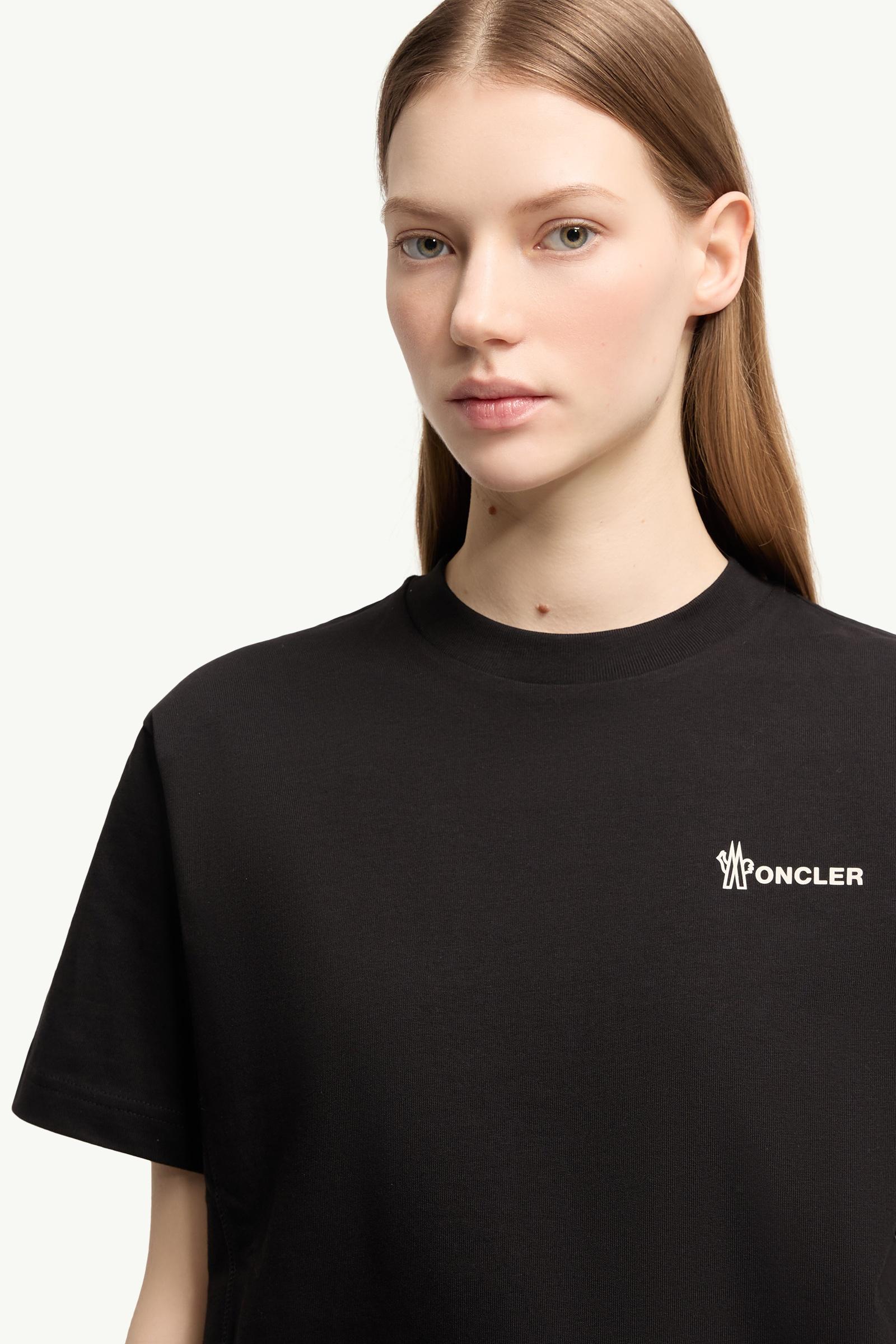 Black Logo Cotton T-Shirt - Tops & T-Shirts for Women | Moncler SG
