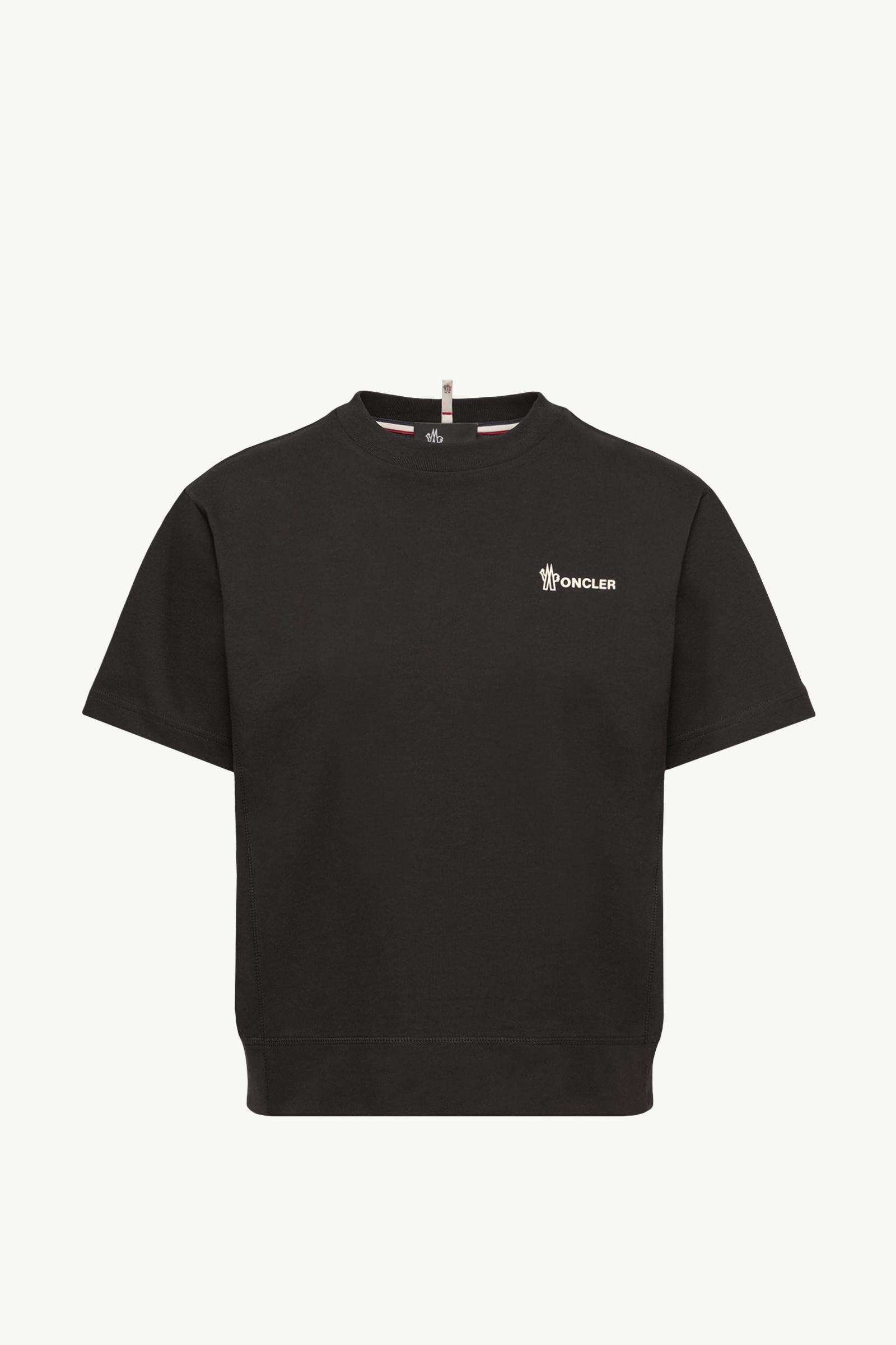【O66】MONCLER　サークルロゴTシャツ　レディースS相当　ブラック黒 Black Logo Cotton T-Shirt - Tops & T-shirts for Women | Moncler US
