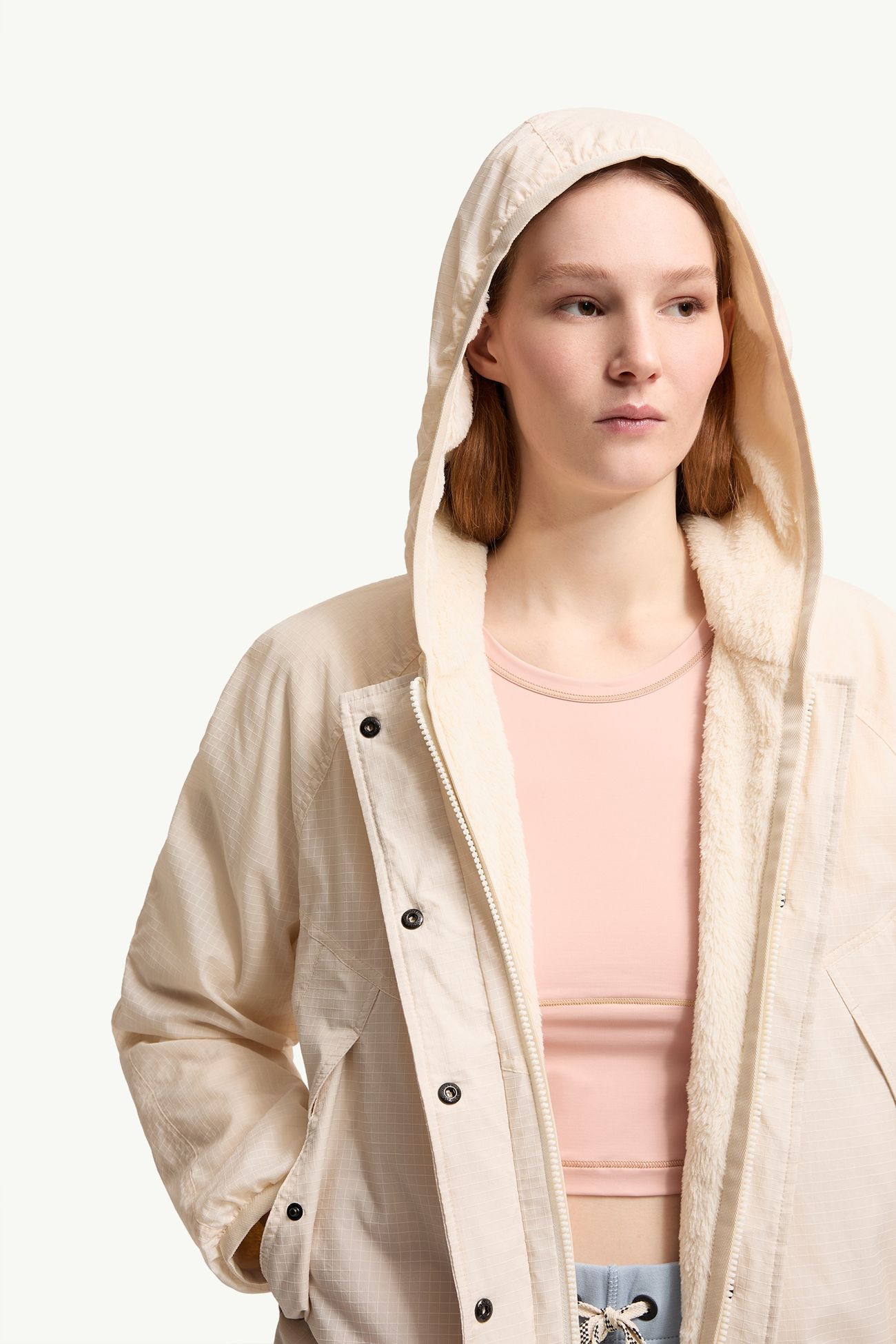 Reversible Polartec® High Loft™ Hoodie Women White Ivory Moncler 5