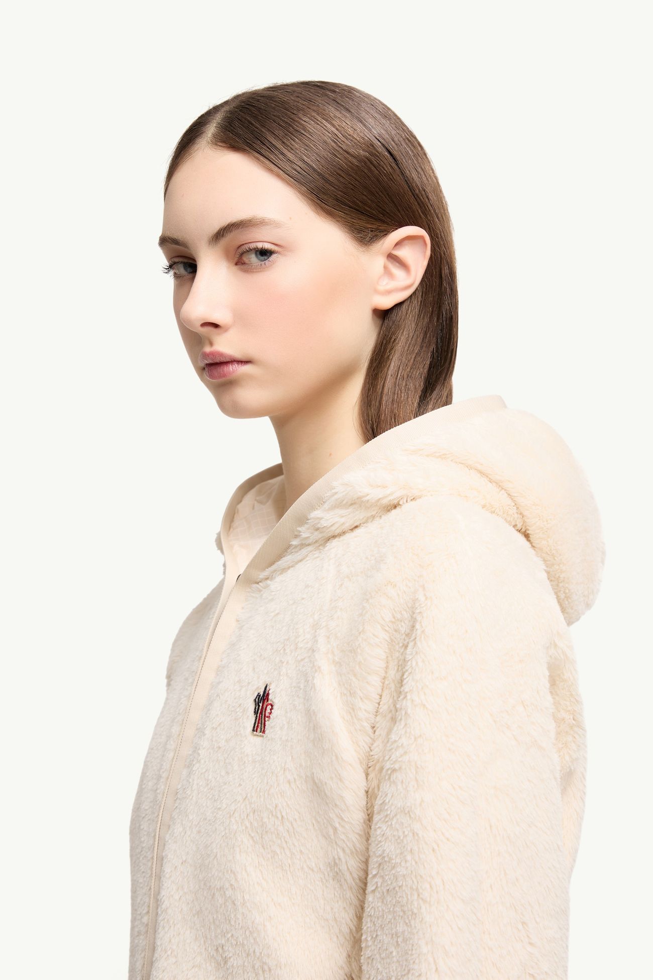 Wendbarer Kapuzenpullover aus Polartec® High Loft™ Damen Weiß-Elfenbein Moncler 6