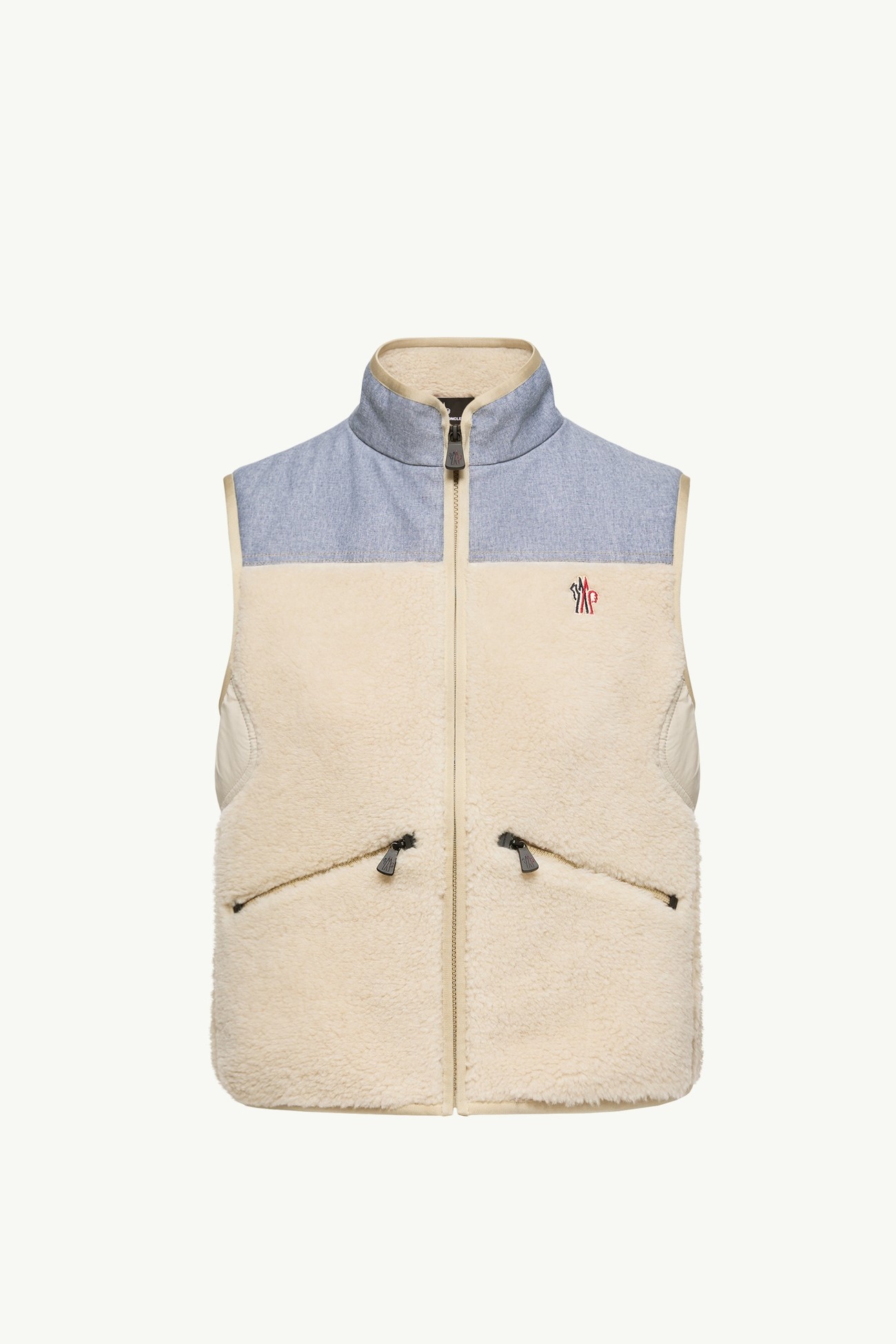 Teddy & Chambray Gilet Women Light Beige Moncler 2