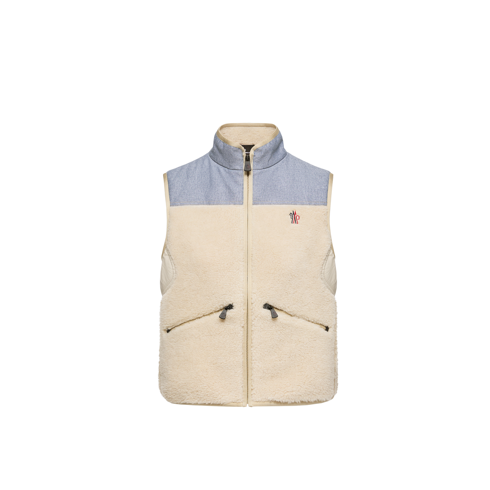 Grenoble    Teddy & Chambray Gilet for Women in Beige, Size: Xs, Moncler