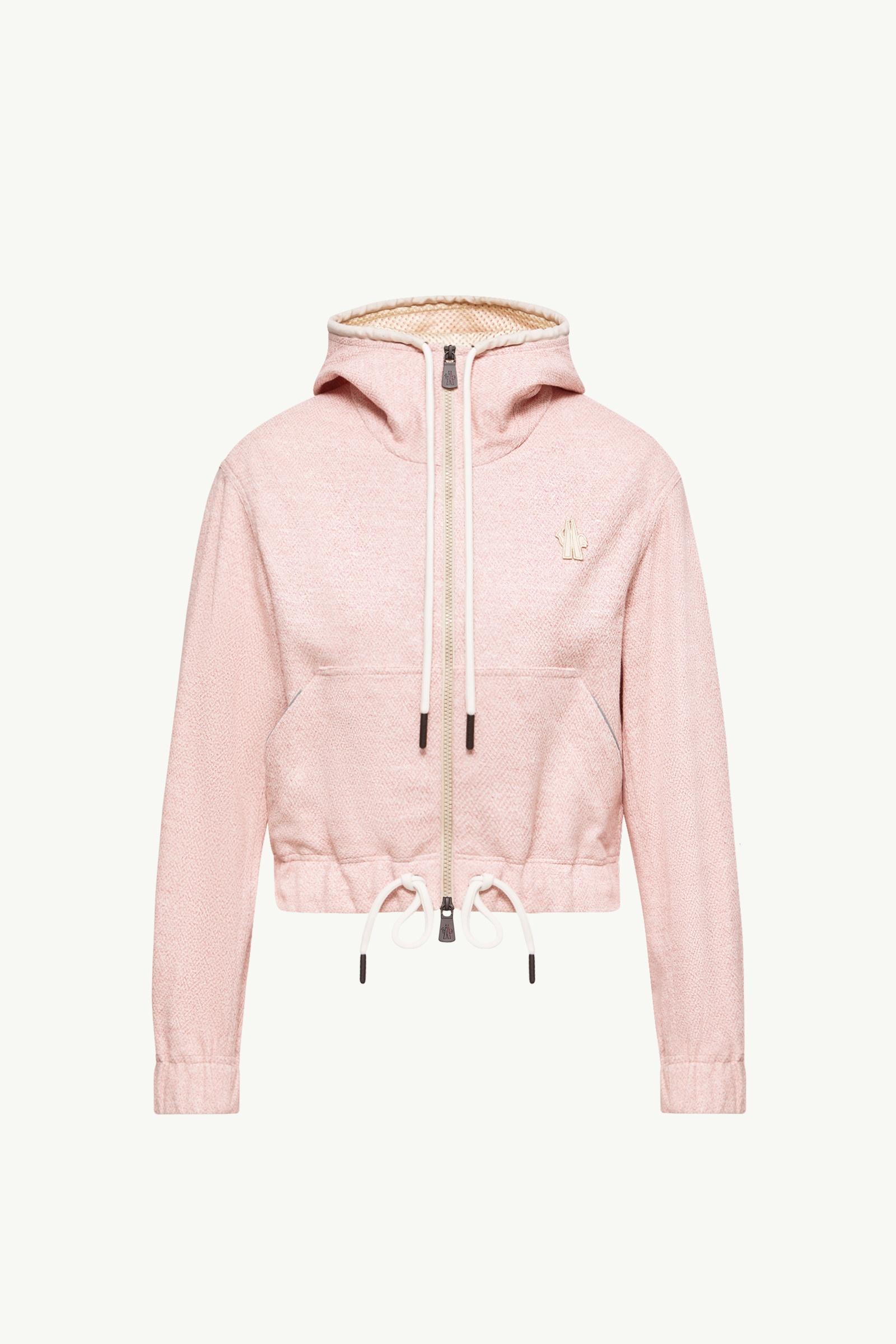 Linen & Cotton Blend Zip-Up Hoodie Women Pink Moncler, 1 of 0