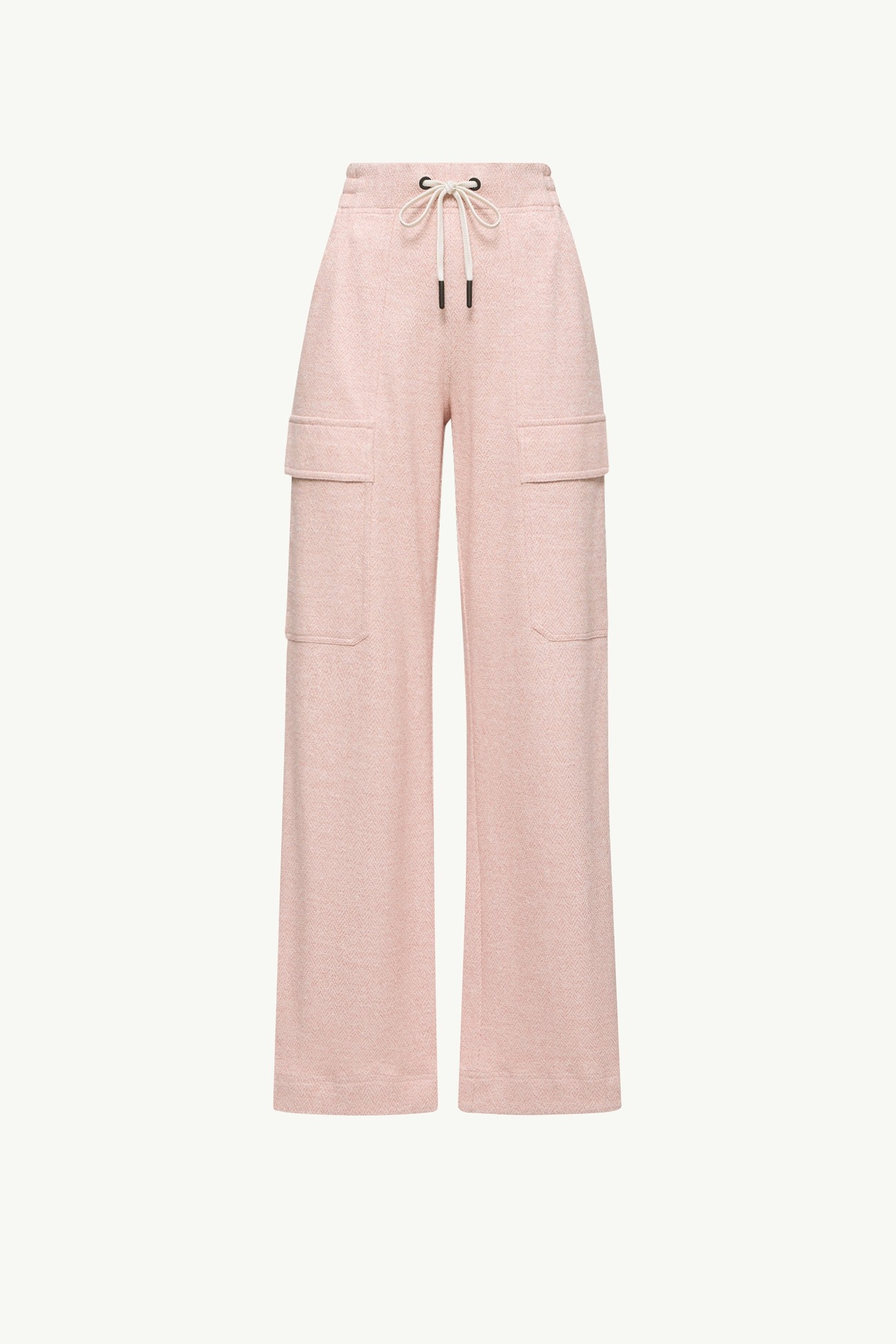Linen & Cotton Blend Track Pants Women Pink Moncler 2