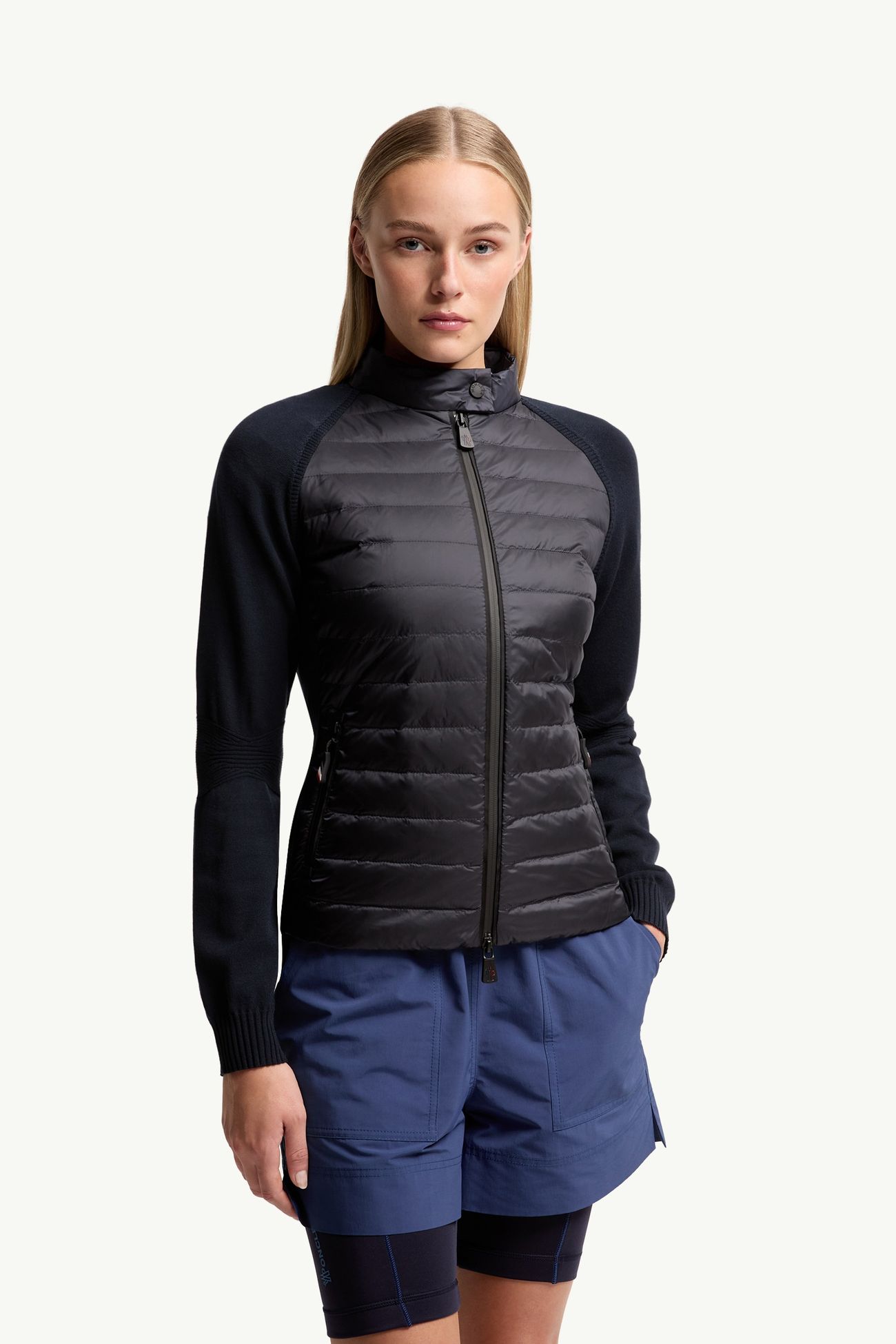 Padded Zip-Up Cardigan Women Navy Blue Moncler 3