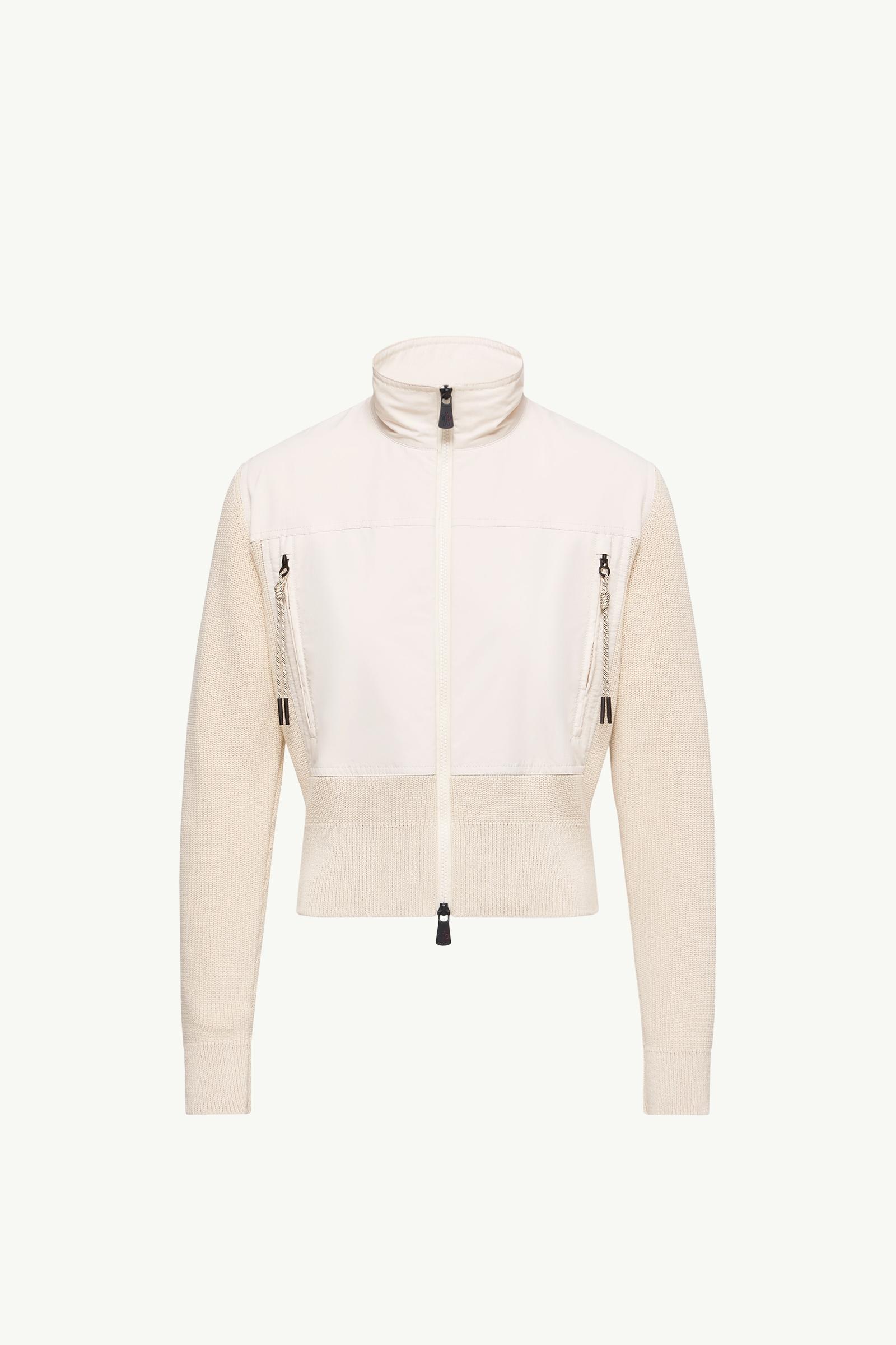 White Ivory Padded Zip-Up Cotton Cardigan - Mid-Layers for Women White Ivory Padded Zip-Up Cotton Cardigan - Mid-Layers for Women