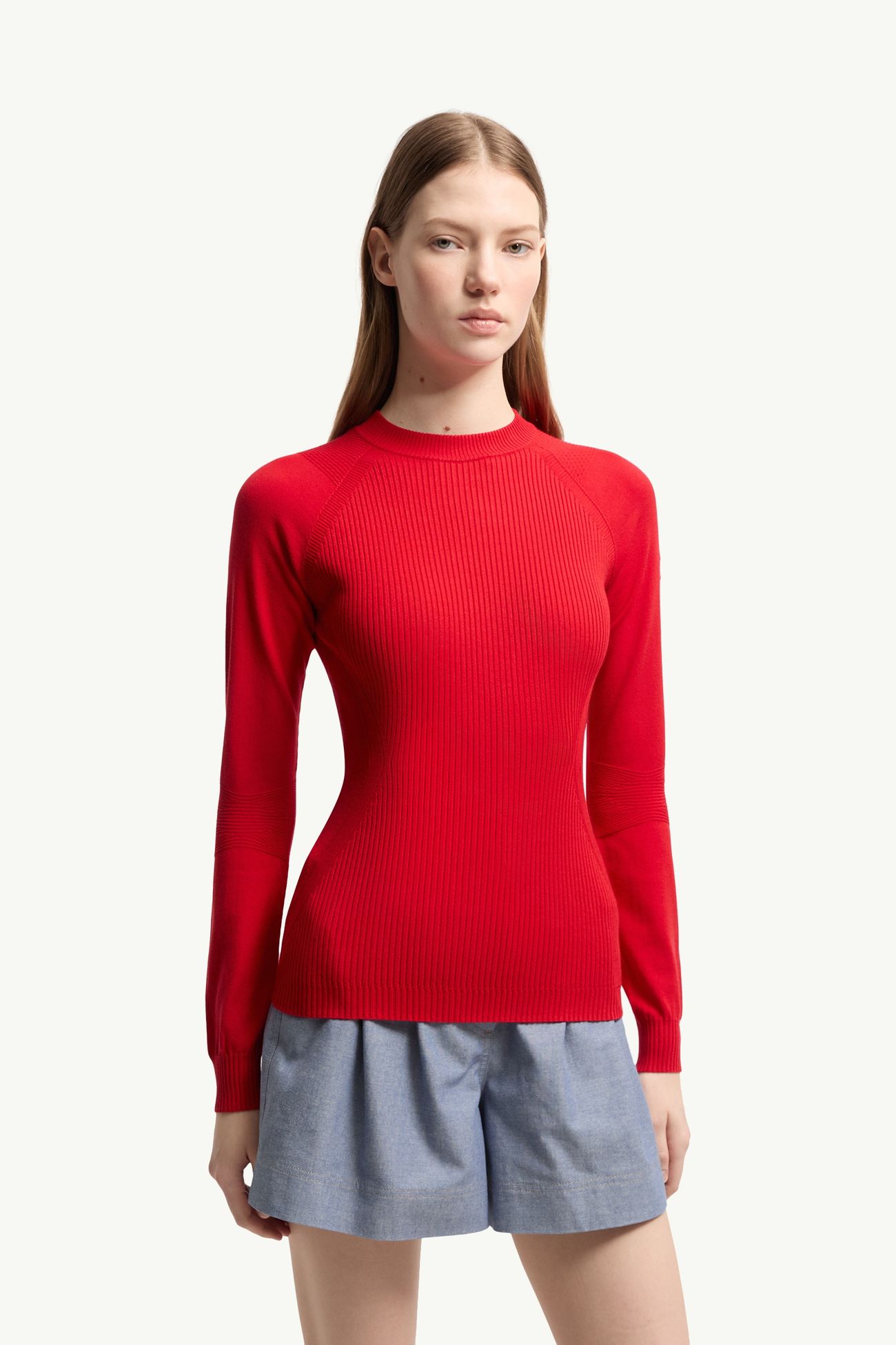 Crêpe Viscose Blend Sweater Women Red Moncler 3