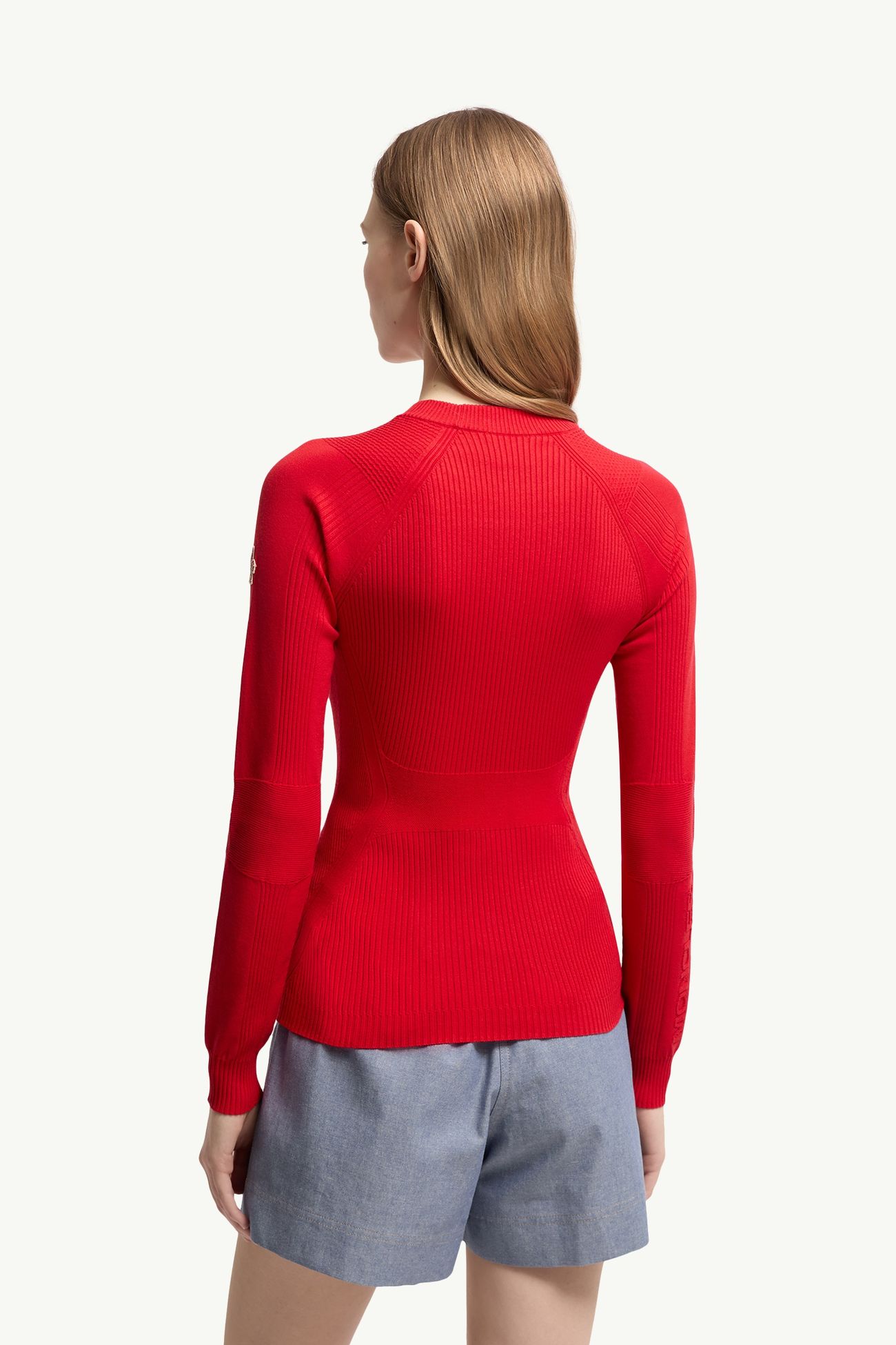 Pull en crêpe de viscose mélangée Femmes Rouge Moncler 4