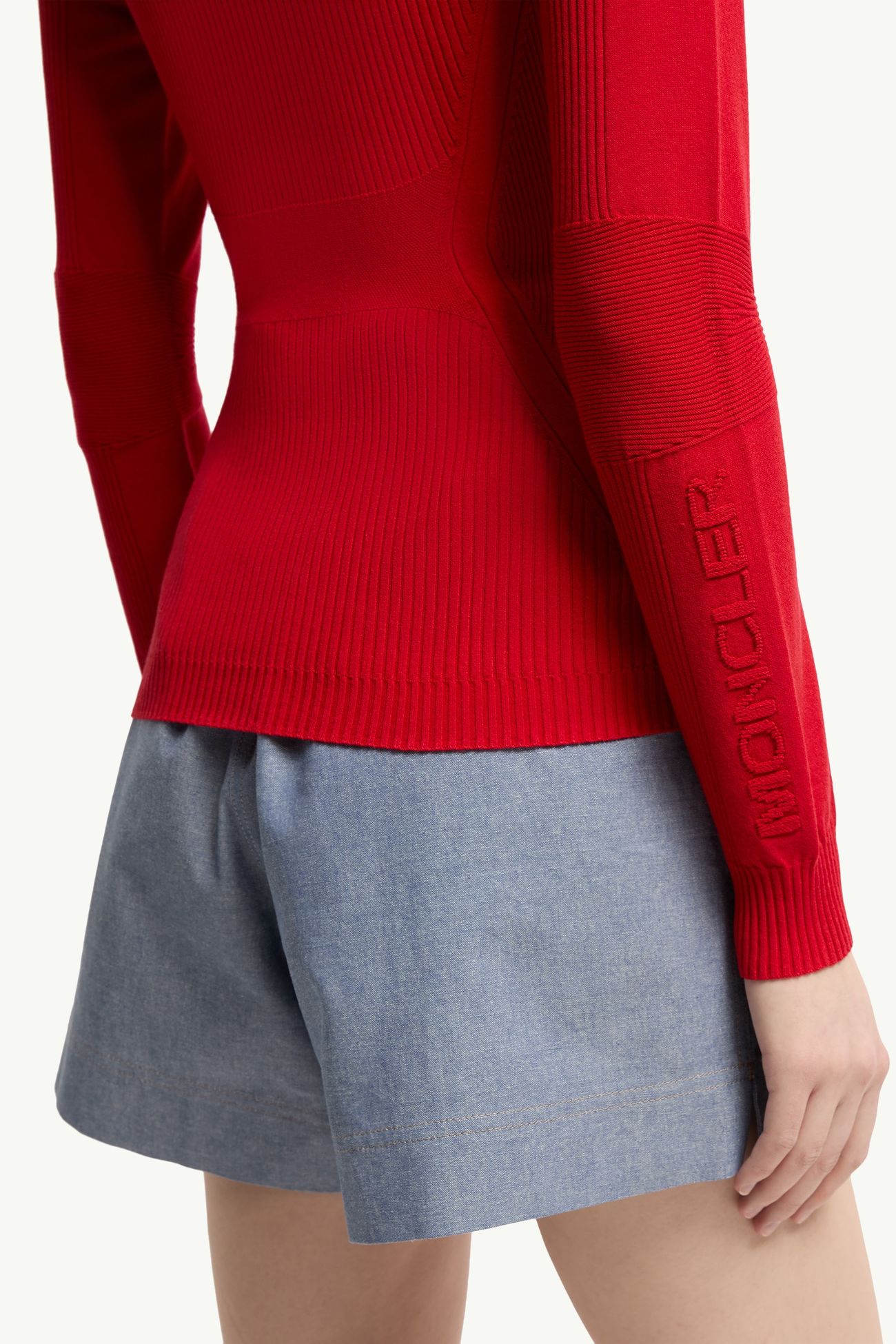 Maglione in crêpe di misto viscosa Donna Rosso Moncler 5