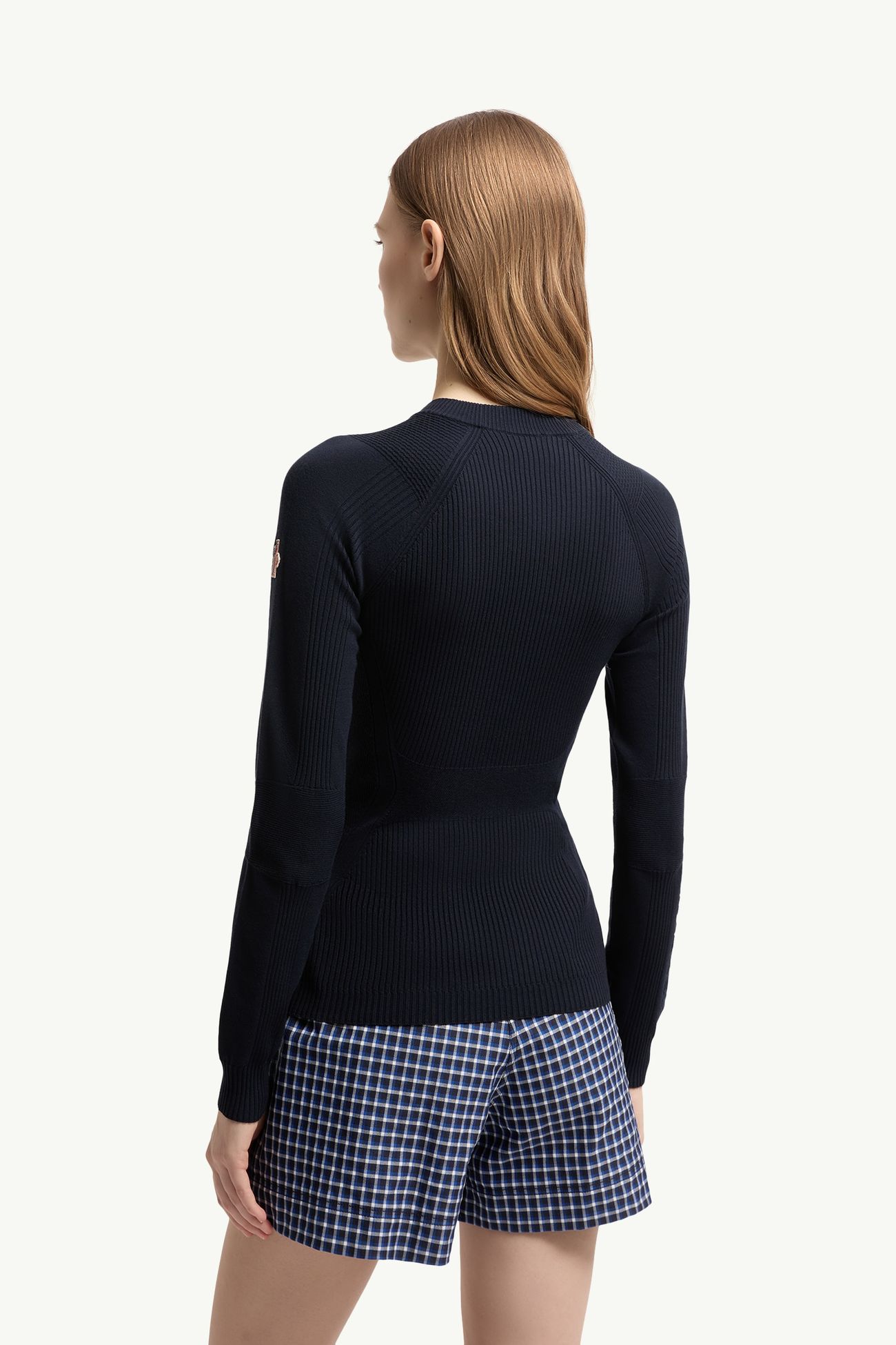 Maglione in crêpe di misto viscosa Donna Blu Navy Moncler 4